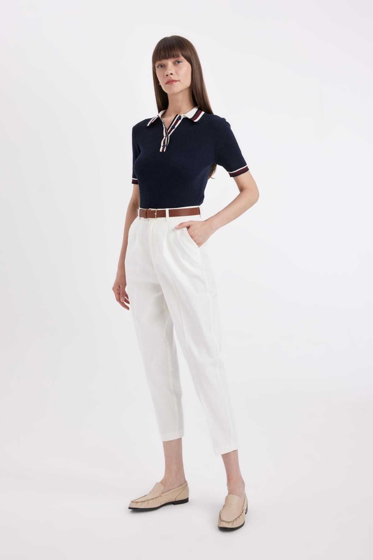 شلوار گاباردین کوتاه ساق بلند هویج