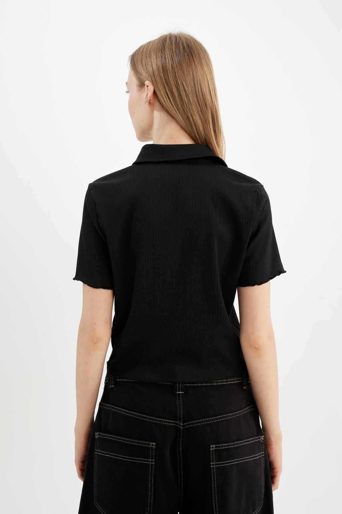 پیراهن آستین کوتاه چروک شده خنک