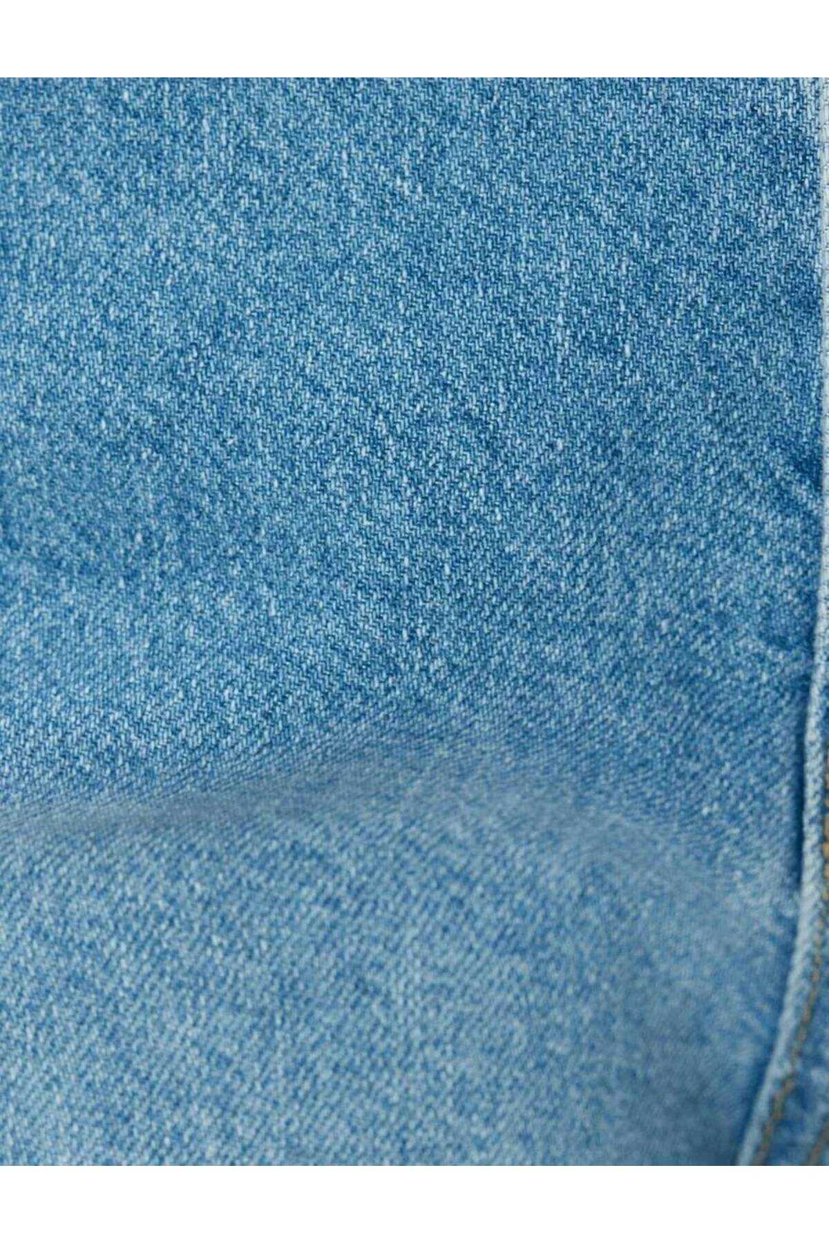 شلوار جین گشاد با دکمههای کمری استاندارد - جین ساق گشاد بیانکا