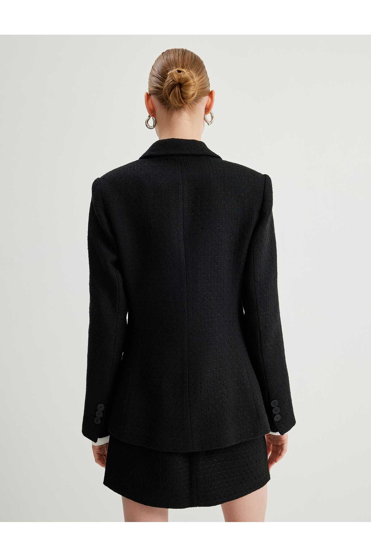 کت کت دو سینه یقه معکوس با قد باریک و باریک