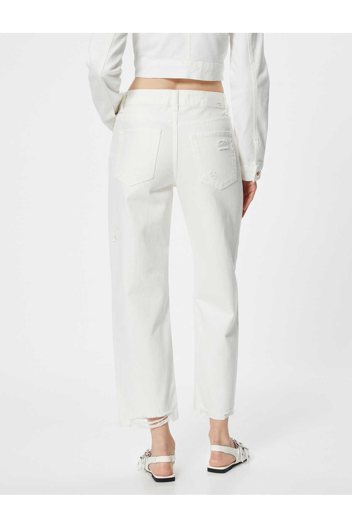 جین پاره شده با جیب های راسته - جین راسته ایو