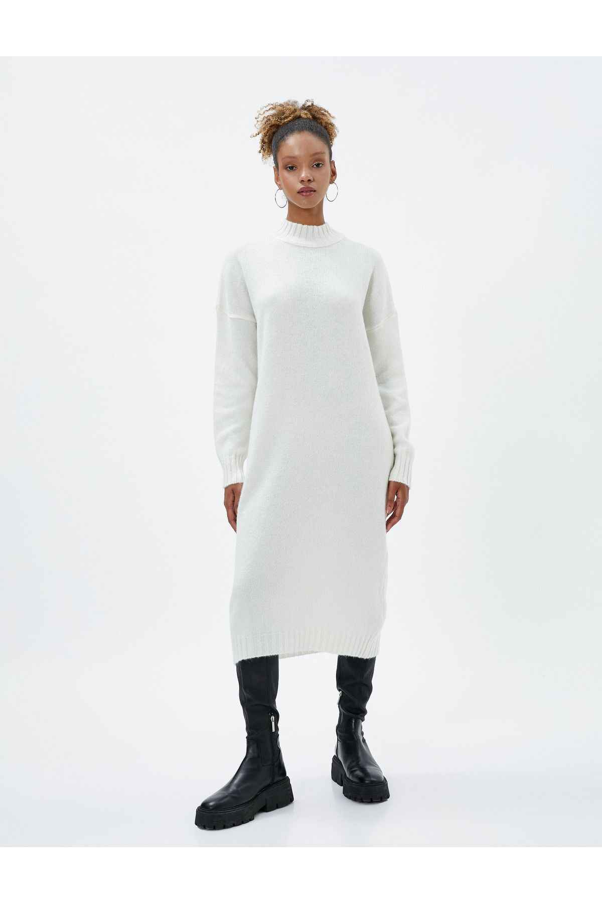 لباس بافتنی آستین بلند یقه بلند