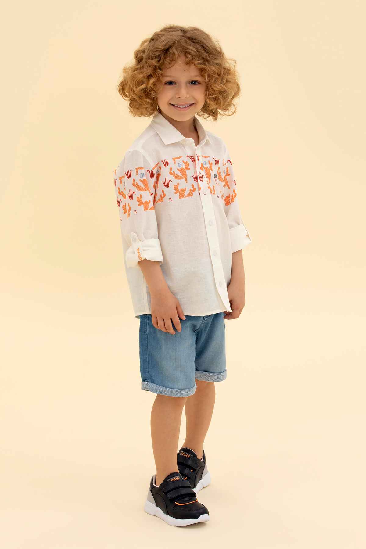 پیراهن آستین بلند نارنجی پسرانه 50264502-VR051