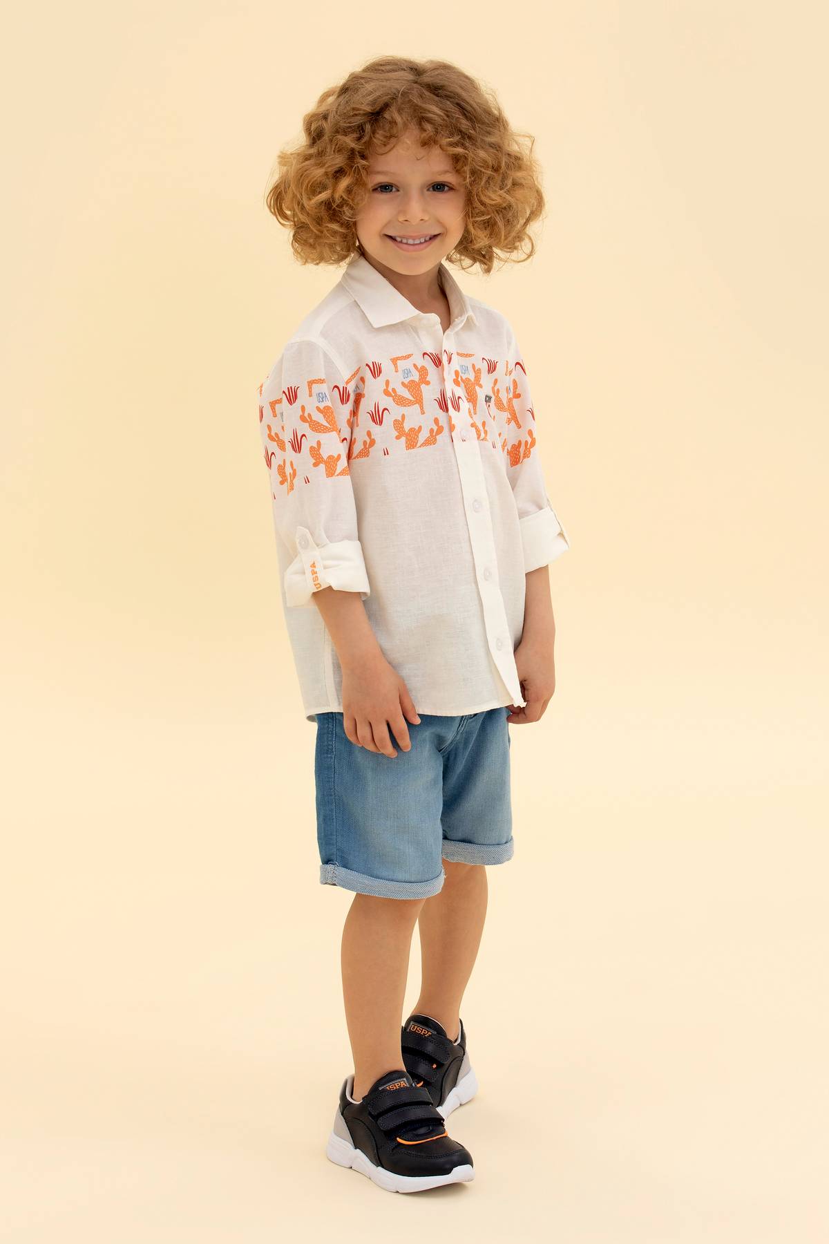 پیراهن آستین بلند نارنجی پسرانه 50264502-VR051