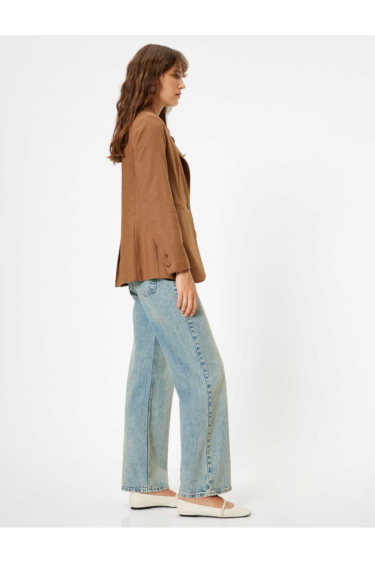 جین راسته دکمه دار - جین راسته ایو