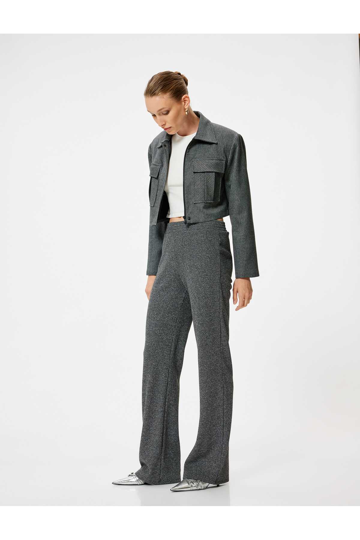 شلوار گشاد آجدار