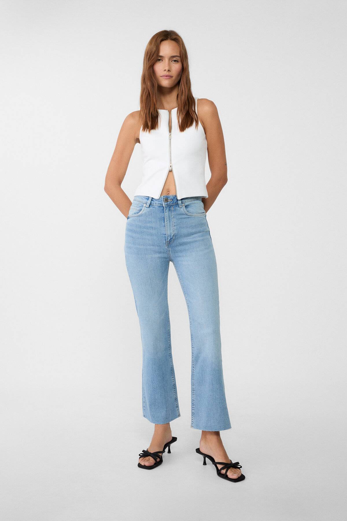 D78 شلوار جین دم زنگ کراپ