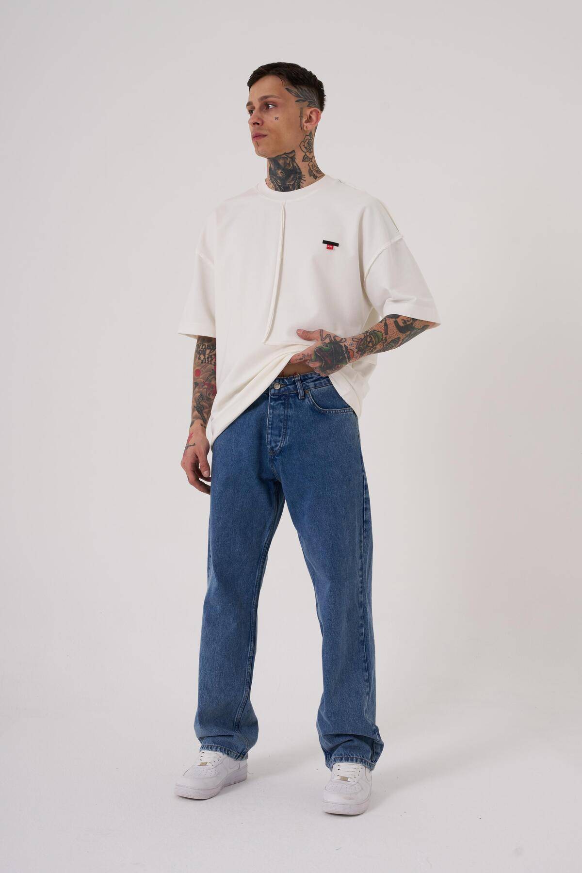 شلوار گشاد ژان اسید آبی