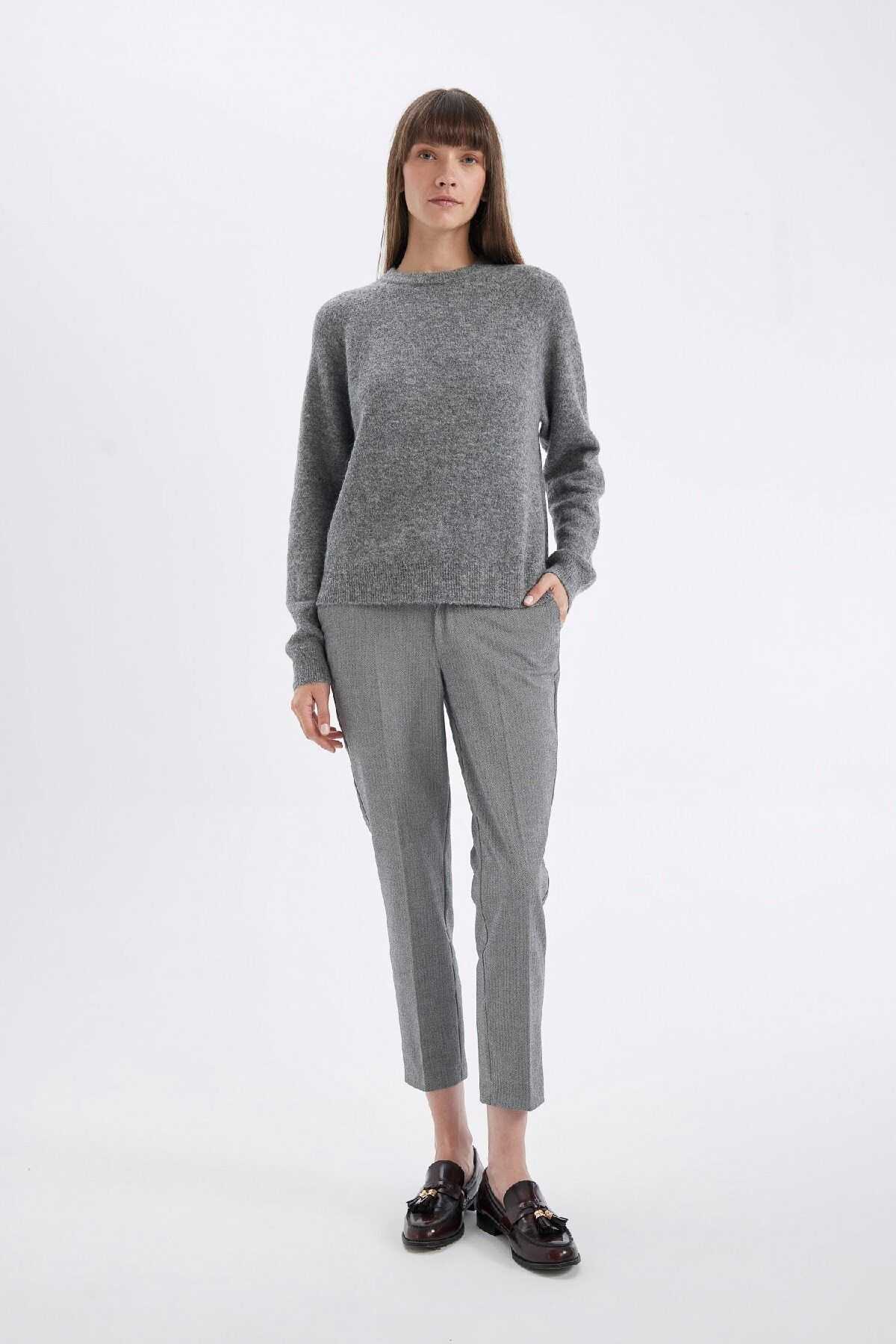 شلوار صاف کمر بلند چینو