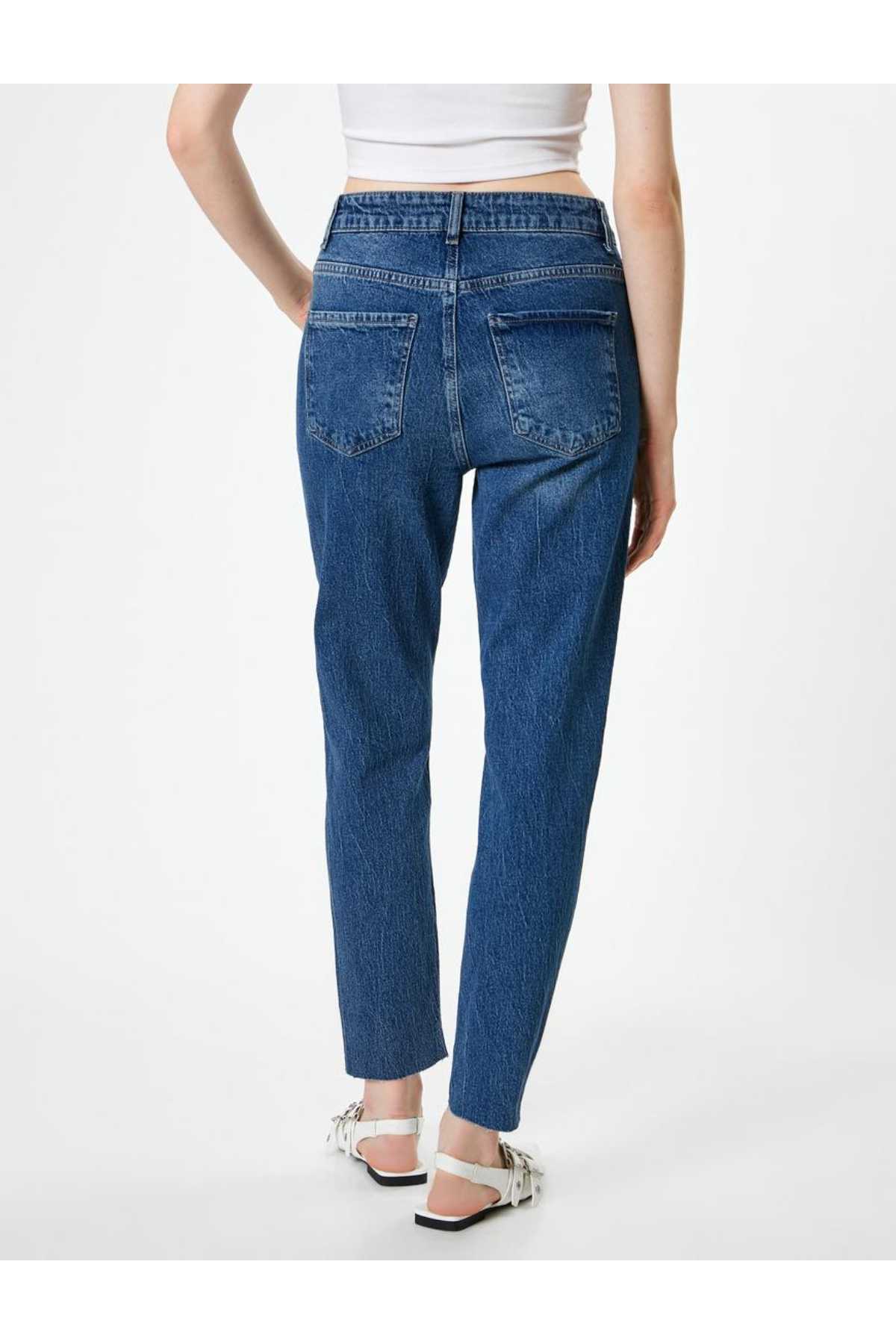 شلوار جین کمر بلند باریک و راست پا نخی - ایو اسلیم جین