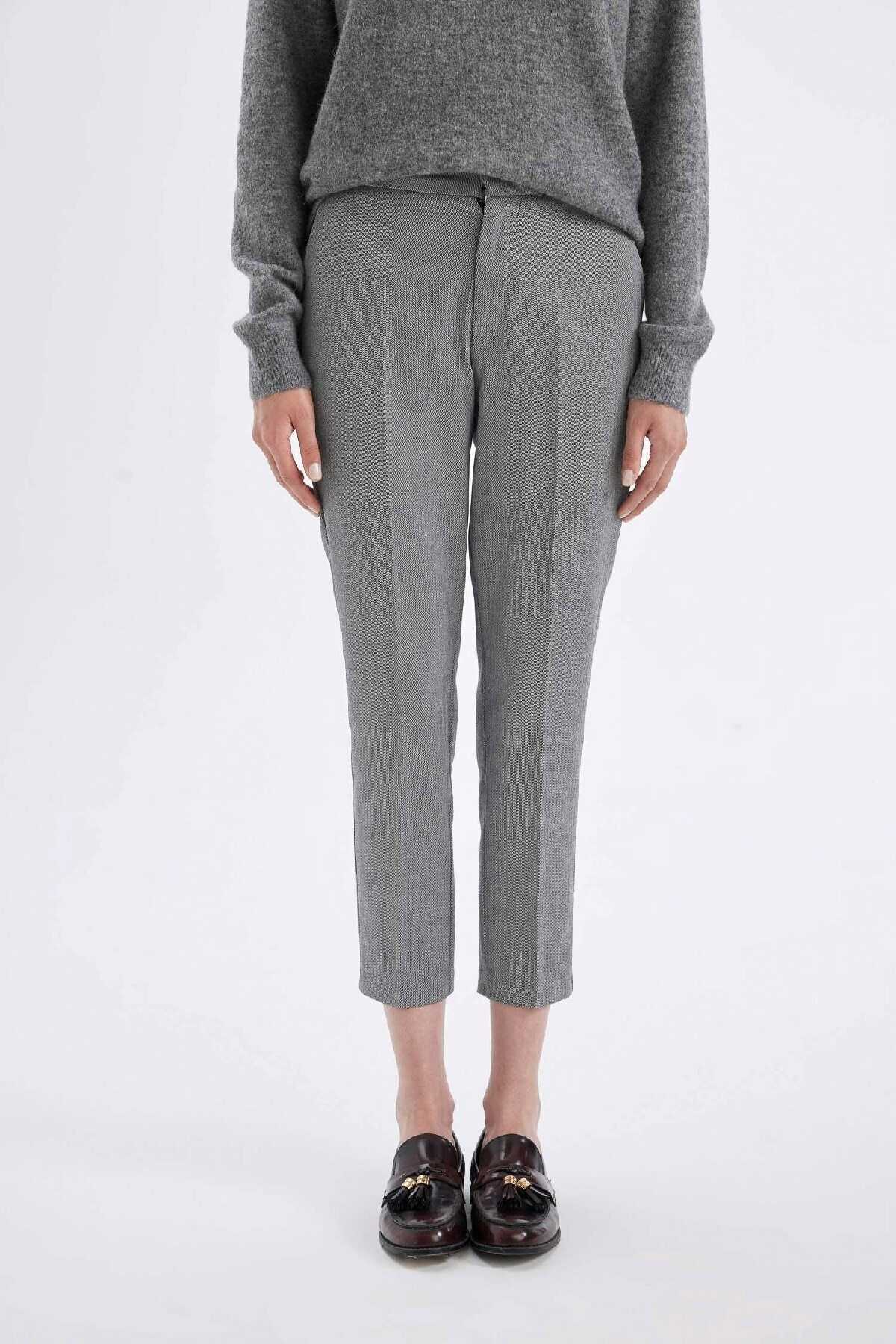 شلوار صاف کمر بلند چینو