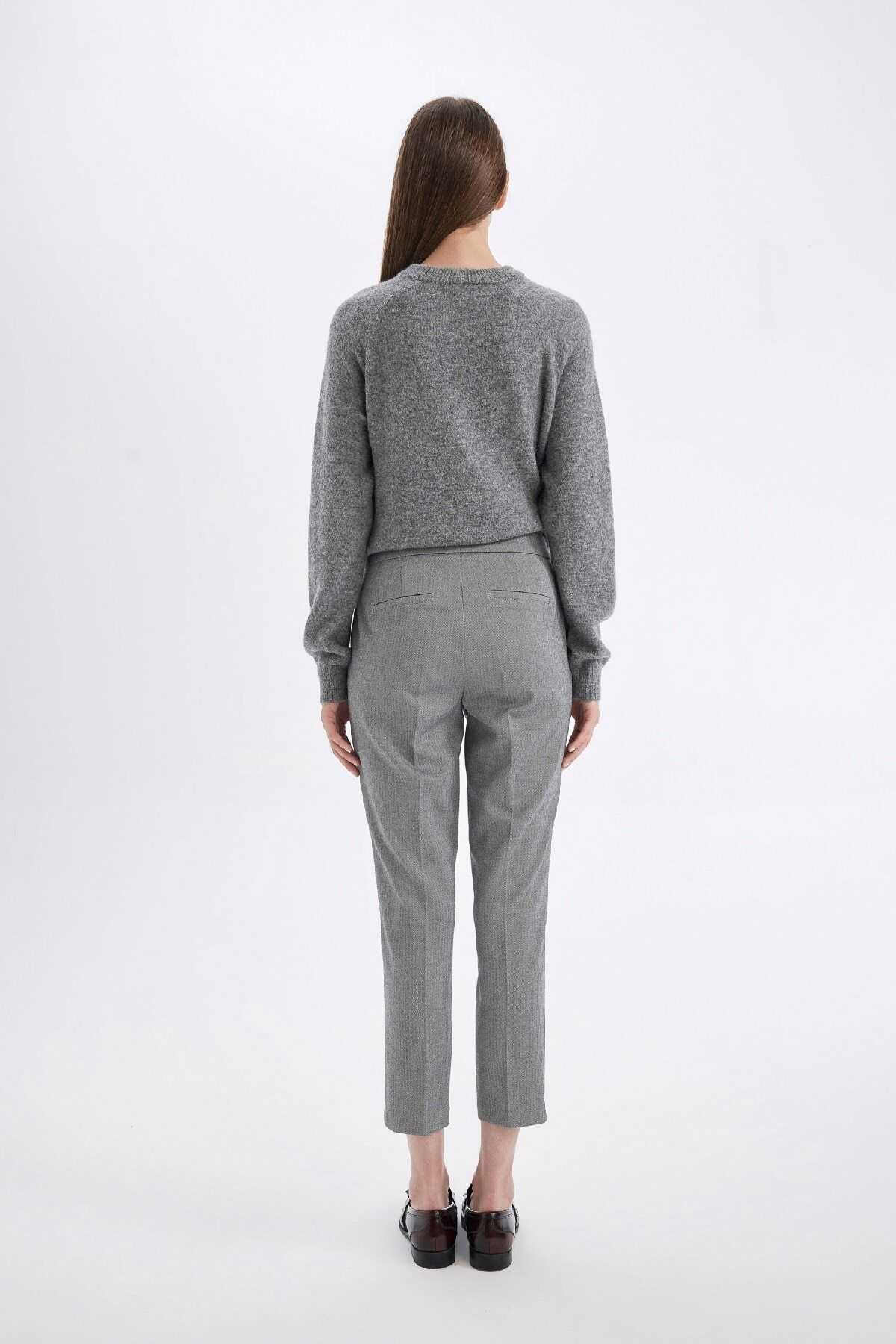 شلوار صاف کمر بلند چینو