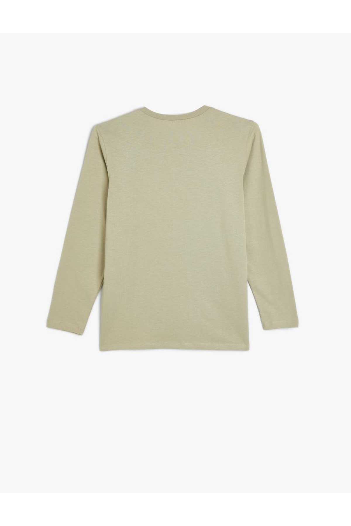 تیشرت دایناسور آستین بلند یقه خدمه نخی