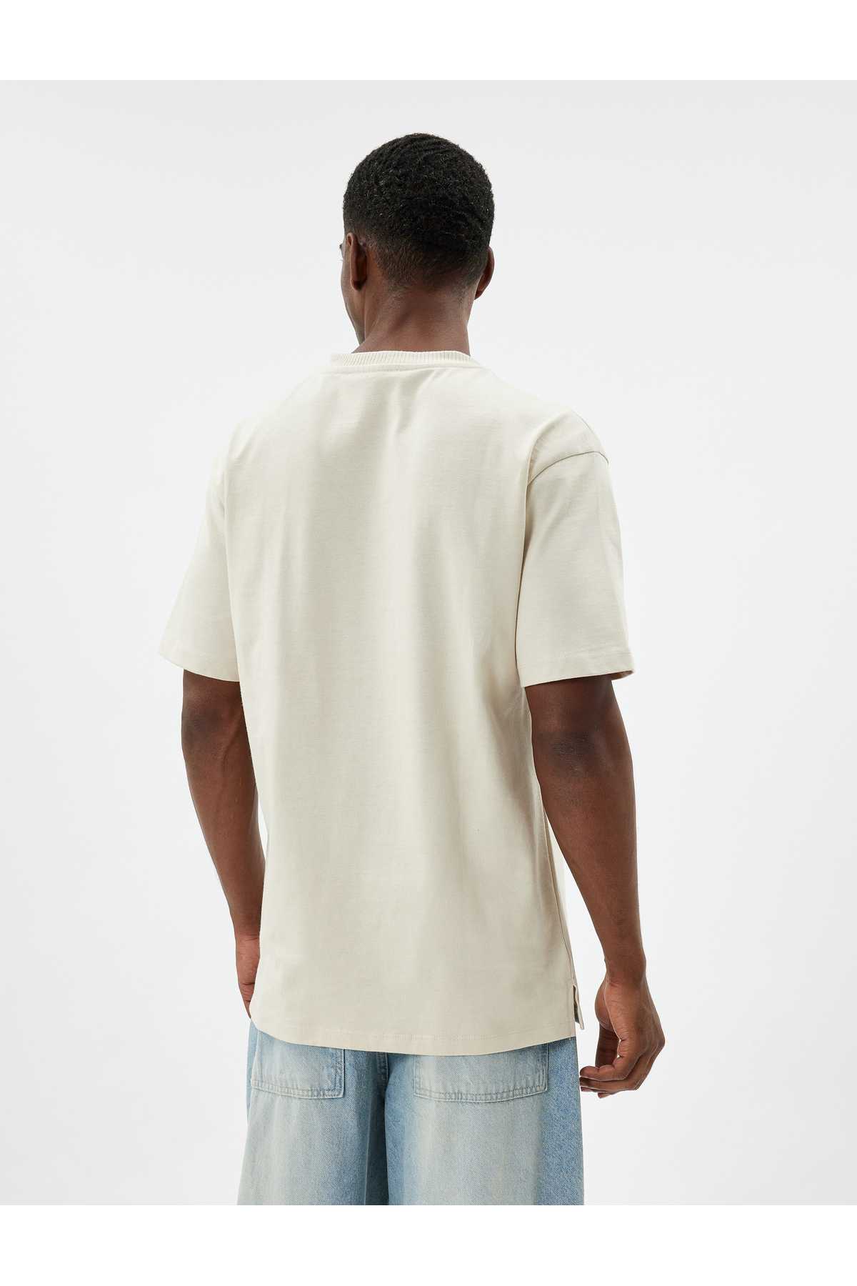 تیشرت پایه یقه خدمه آستین کوتاه نخی