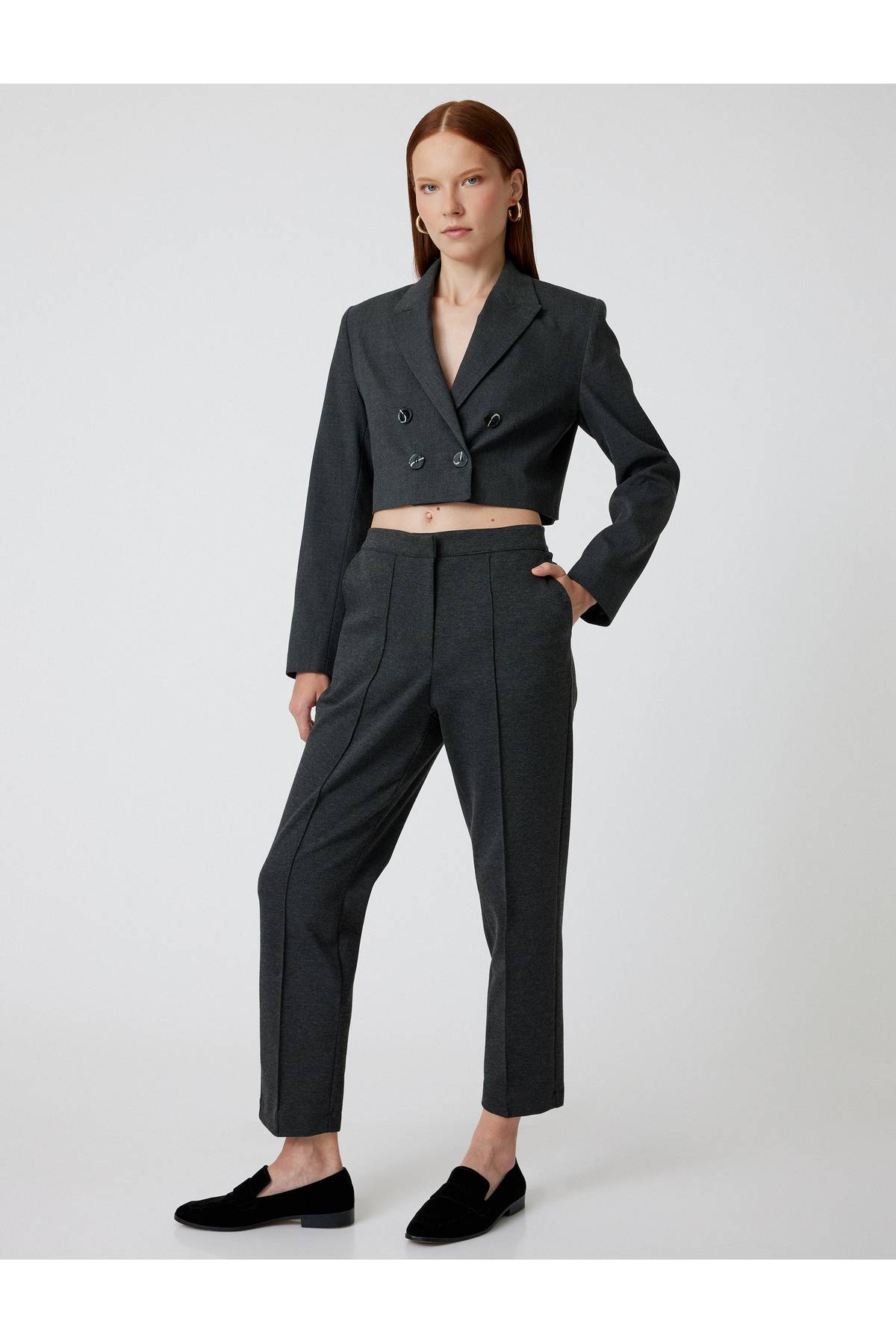 شلوار برش هویج جیب آجدار کمر استاندارد