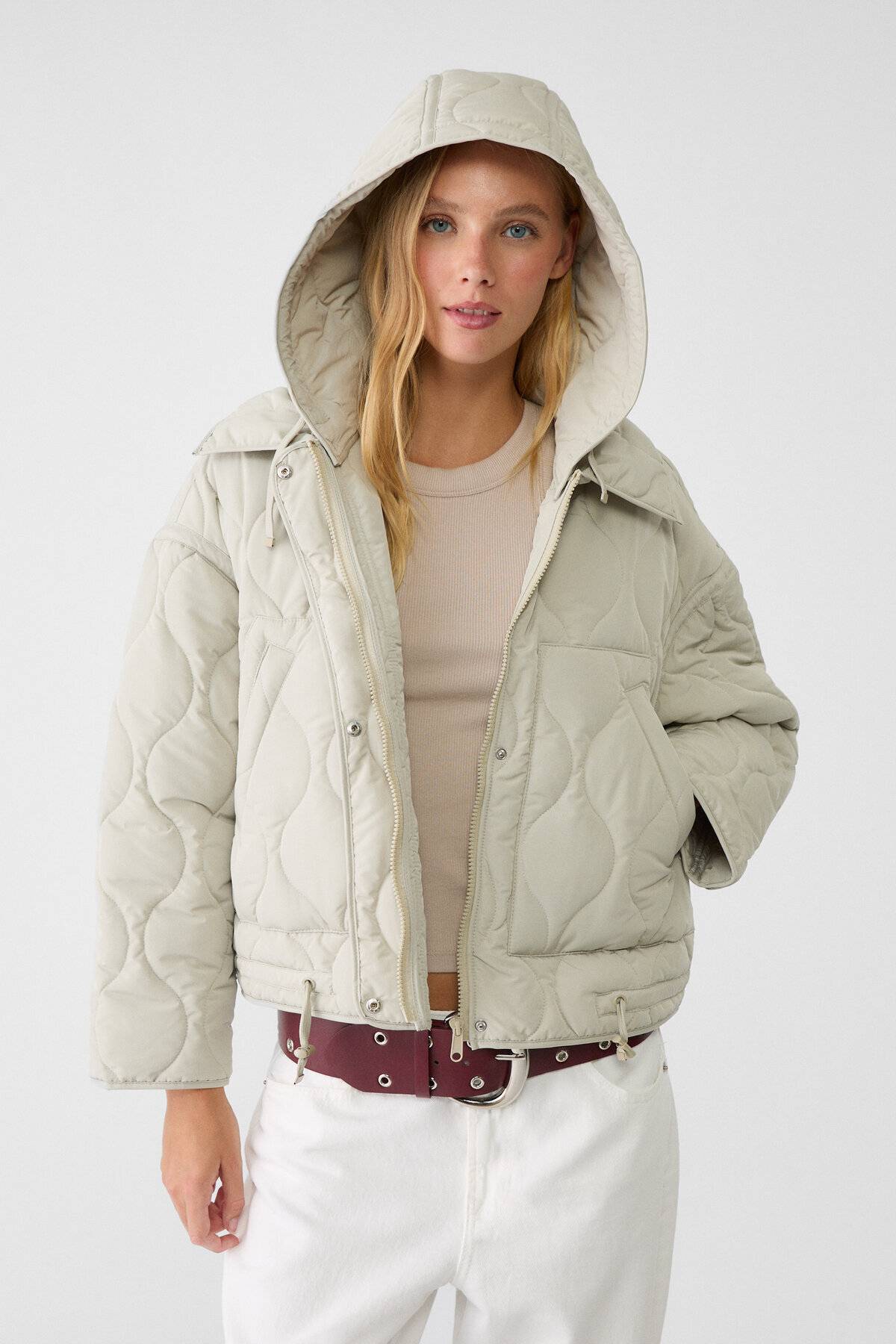 ژاکت پفی کلاهدار