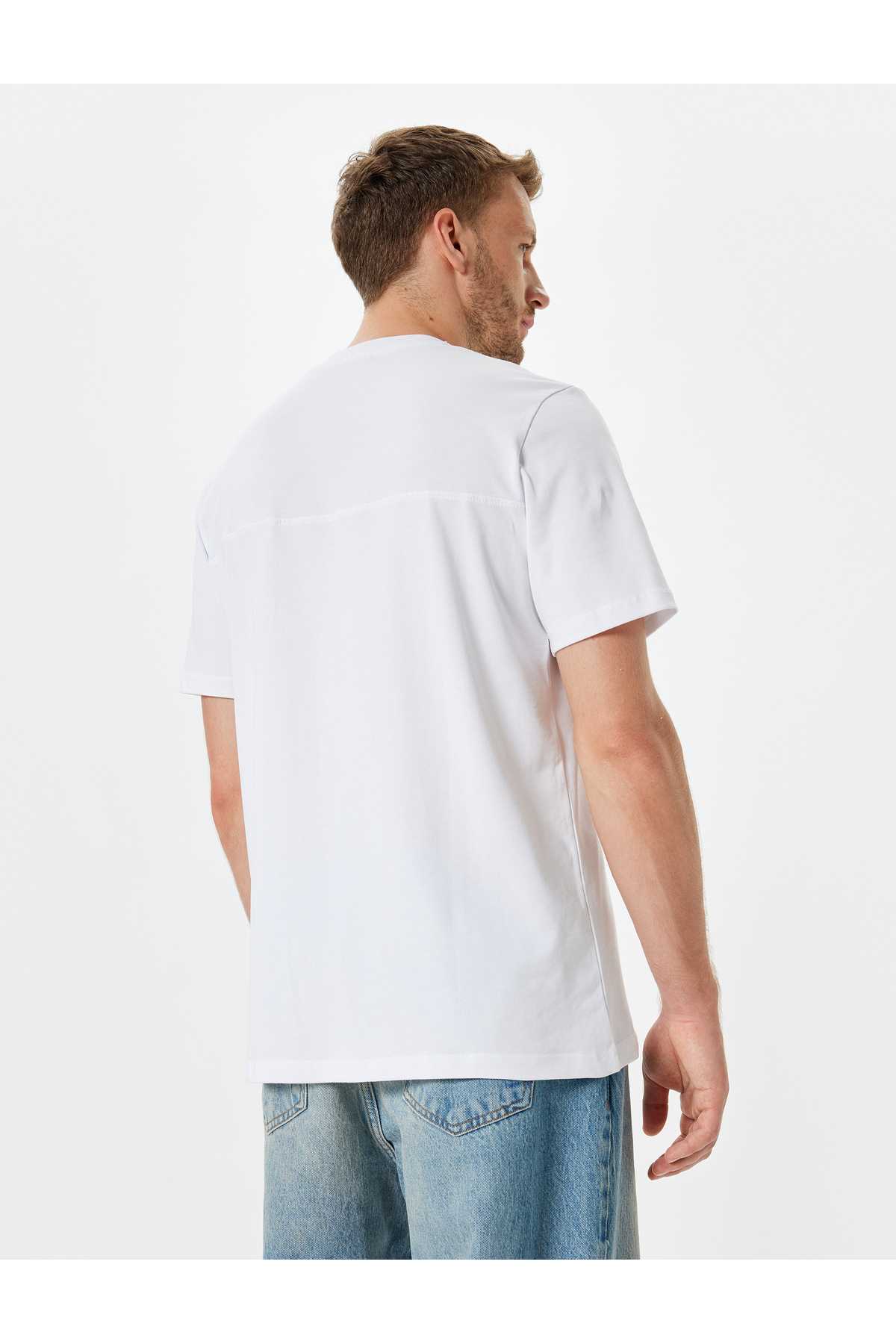 تیشرت پایه یقه خدمه آستین کوتاه نخی