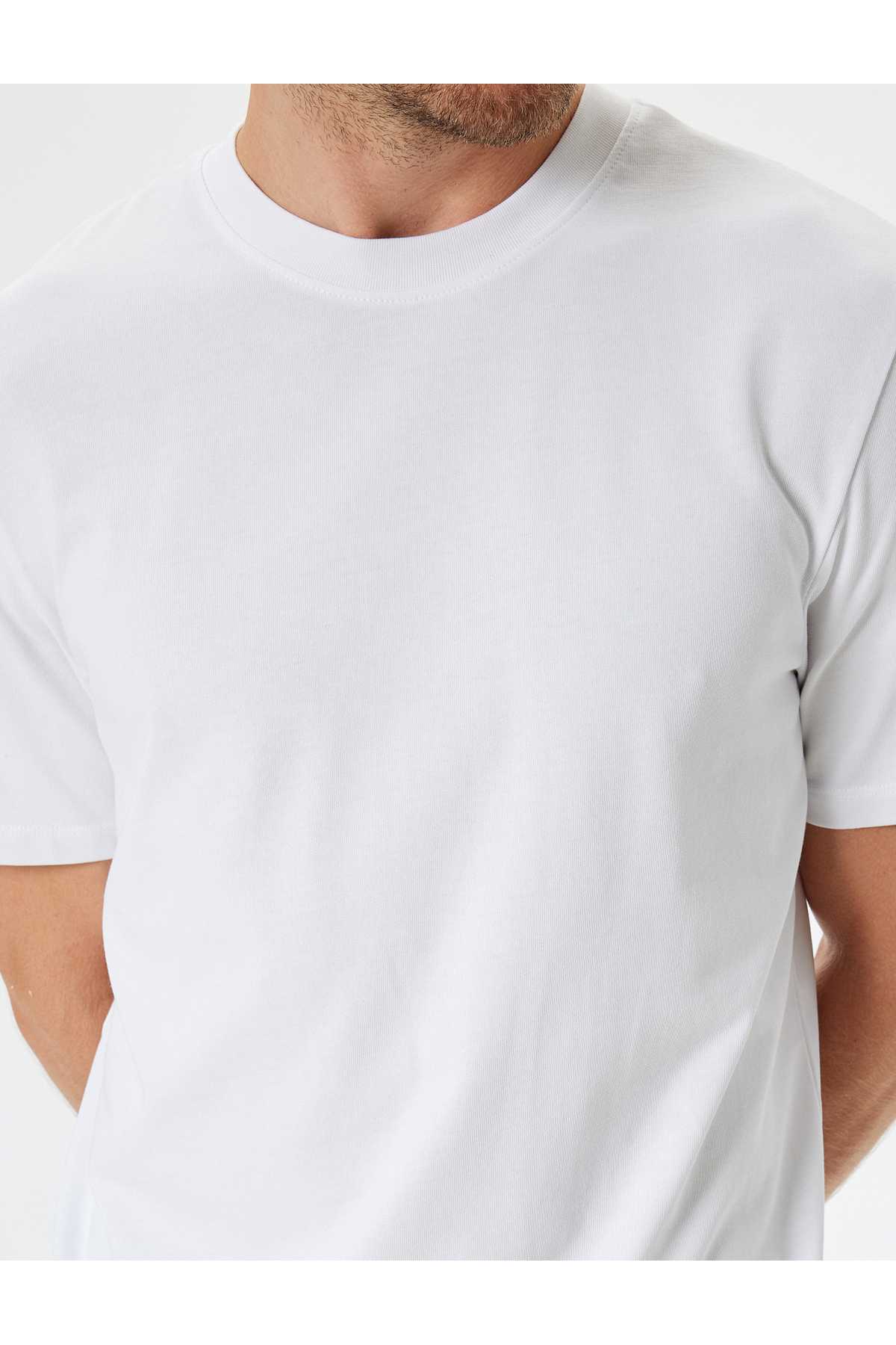 تیشرت پایه یقه خدمه آستین کوتاه نخی