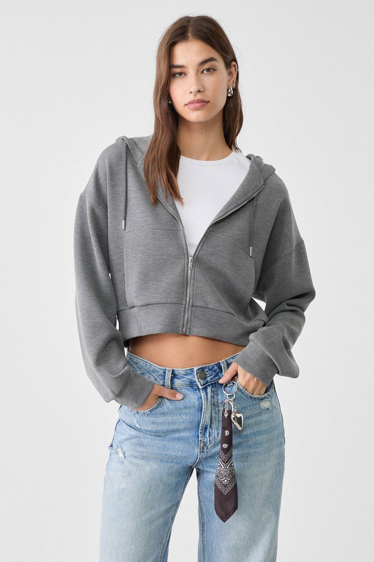 سویشرت زیپ دار بافت نرم