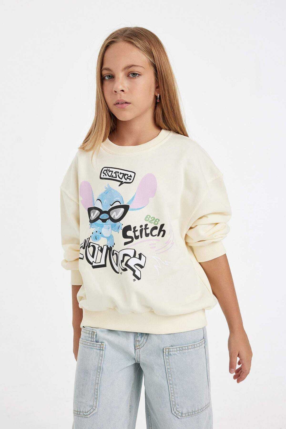 بلوز دخترانه Disney Lilo & Stitch Relax Fit یقه گرمکن