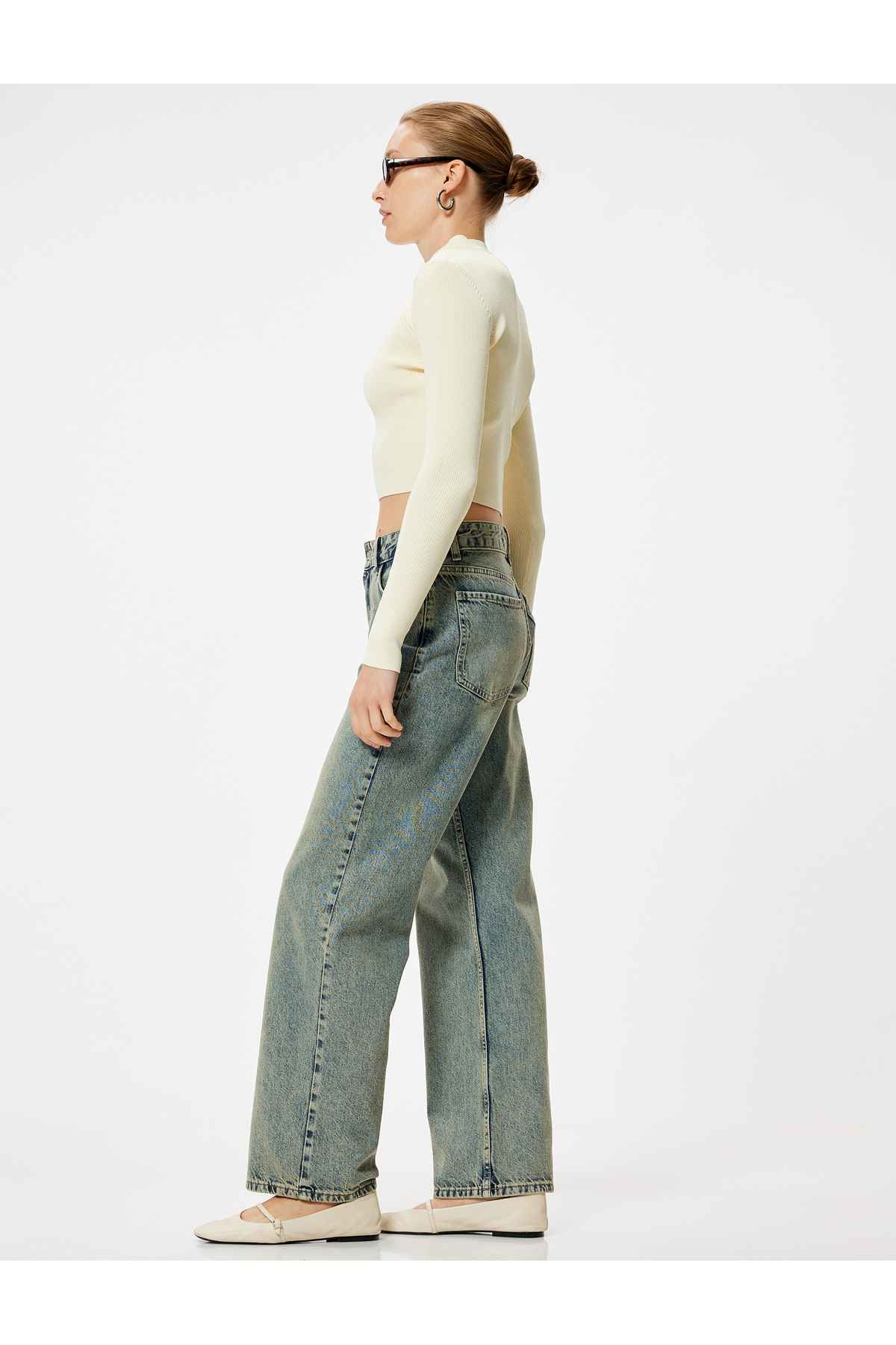 جین راسته دکمه دار - جین راسته ایو