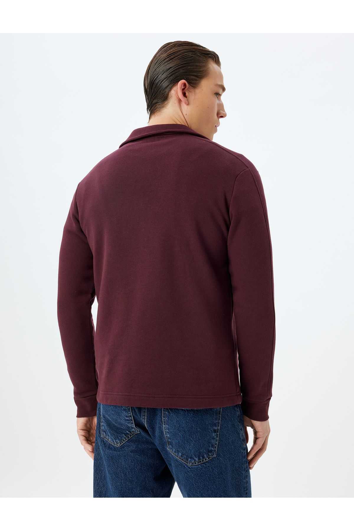 سویشرت یقه یقه دار پایه آستین بلند ترکیبی از پنبه