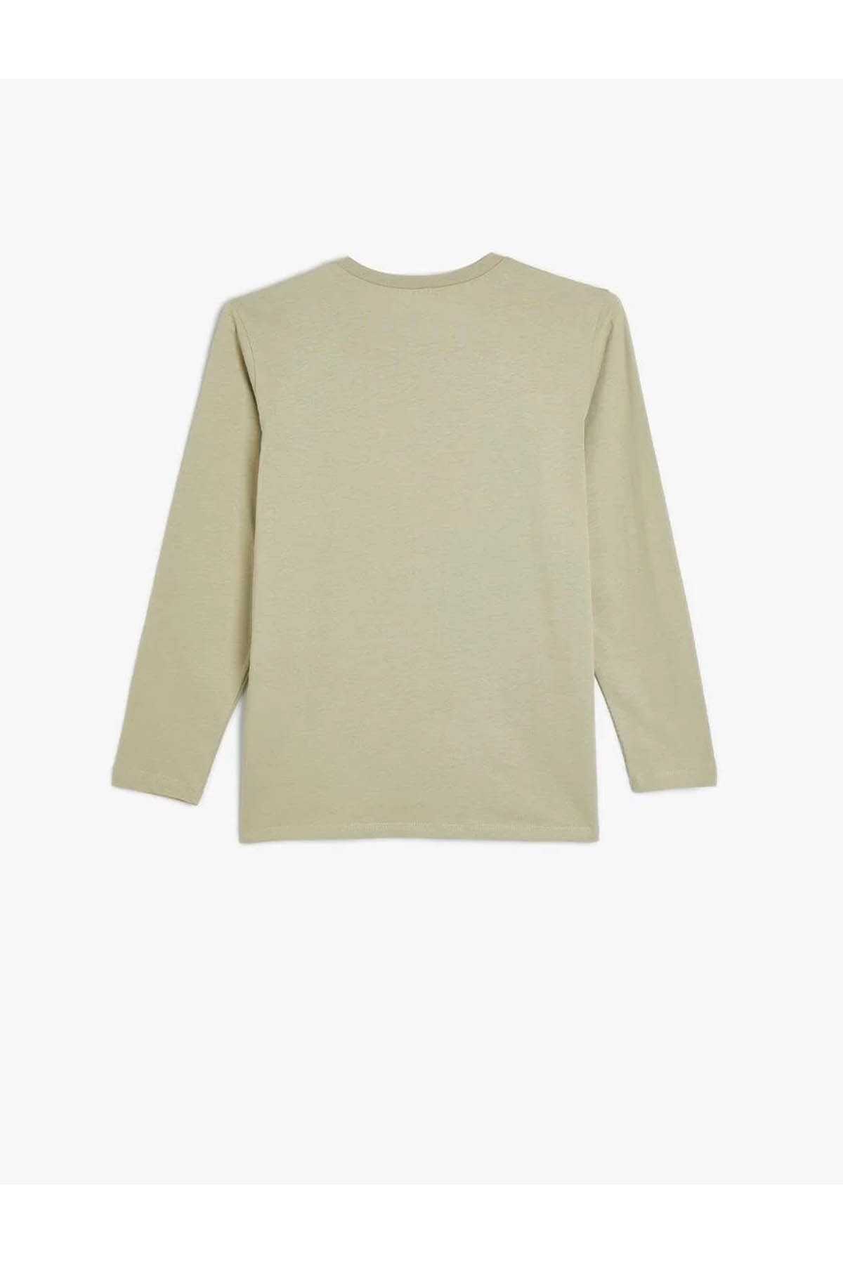 تیشرت دایناسور آستین بلند یقه خدمه نخی