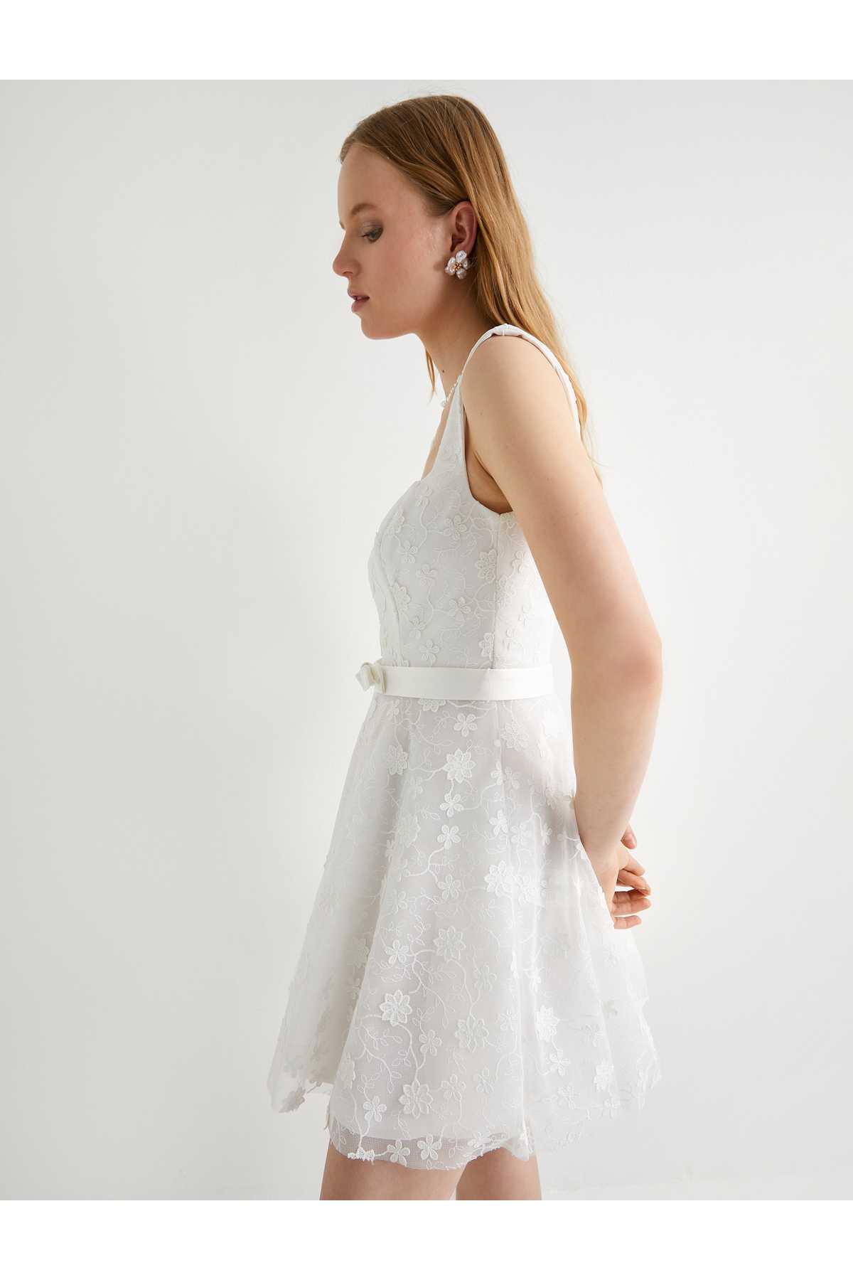 مینی لباس عروس لباس عروس توری کرکی دامن کرکی پشت کم کم تعظیم