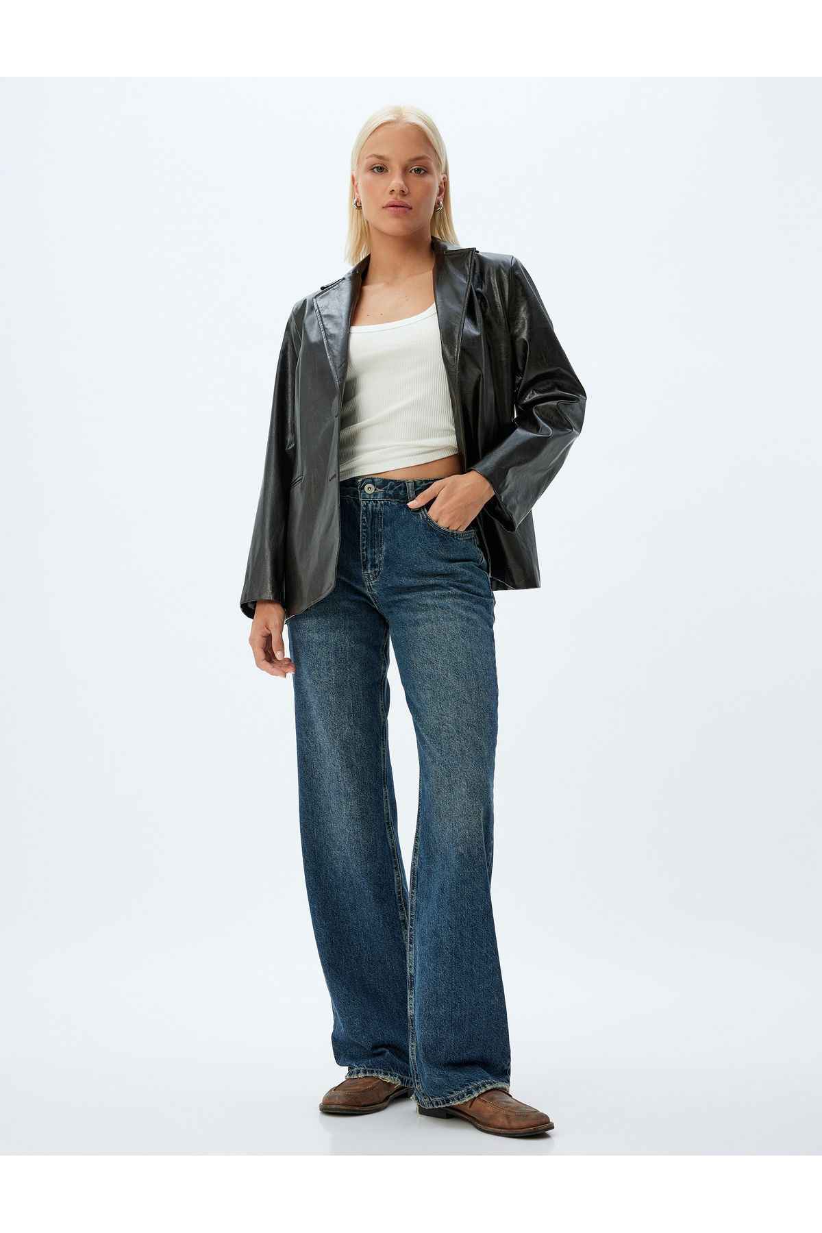 جین راسته دکمه دار - جین راسته ایو