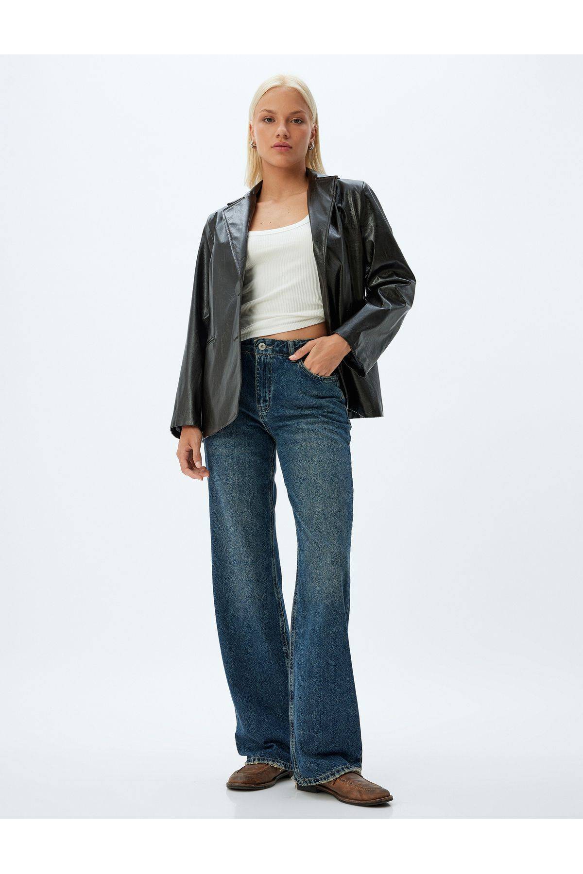 جین راسته دکمه دار - جین راسته ایو