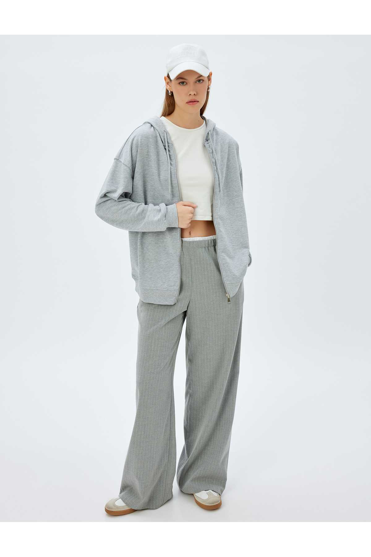 بلوز آستین بلند سه نخی زیپ دار نخی