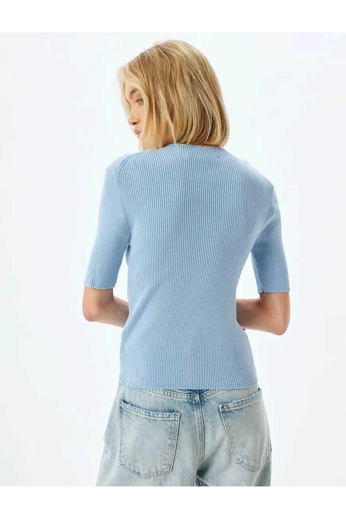 یقه یقه سبک ژاکت بافتنی آستین کوتاه