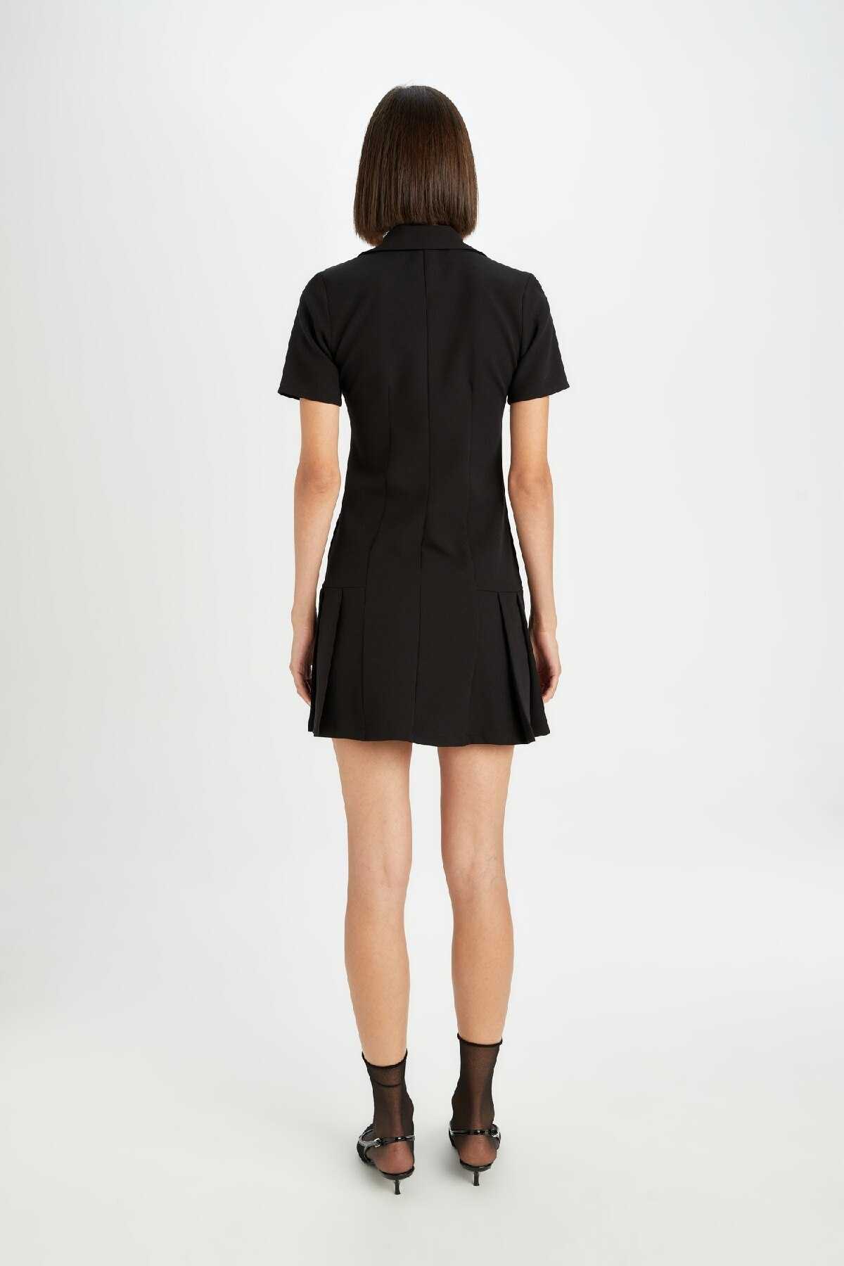 لباس کوتاه آستین کوتاه یقه پیراهن