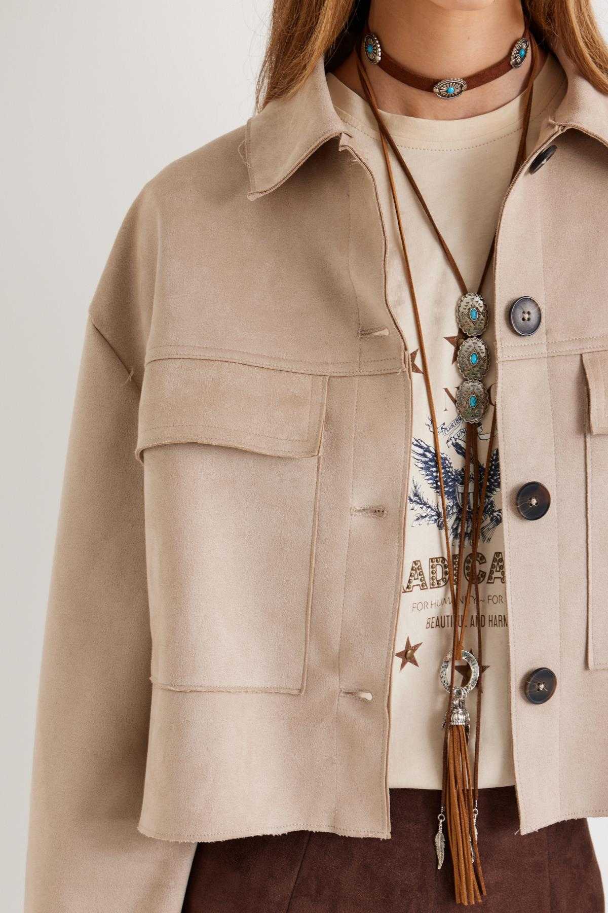 کت زنانه قهوه ای روشن