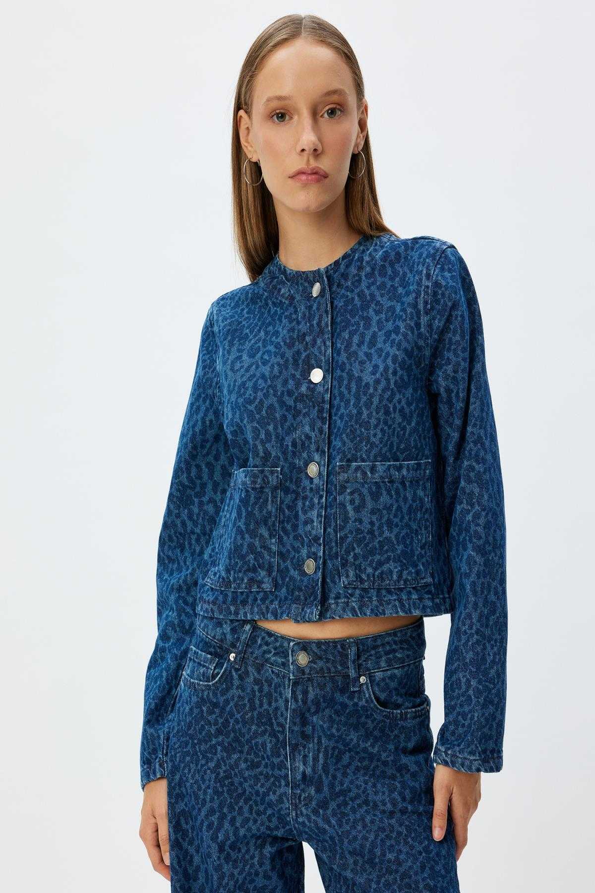 کت زنانه نیلی متوسط