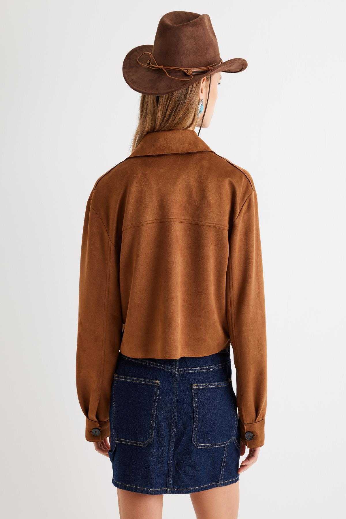 کت زنانه قهوه ای روشن