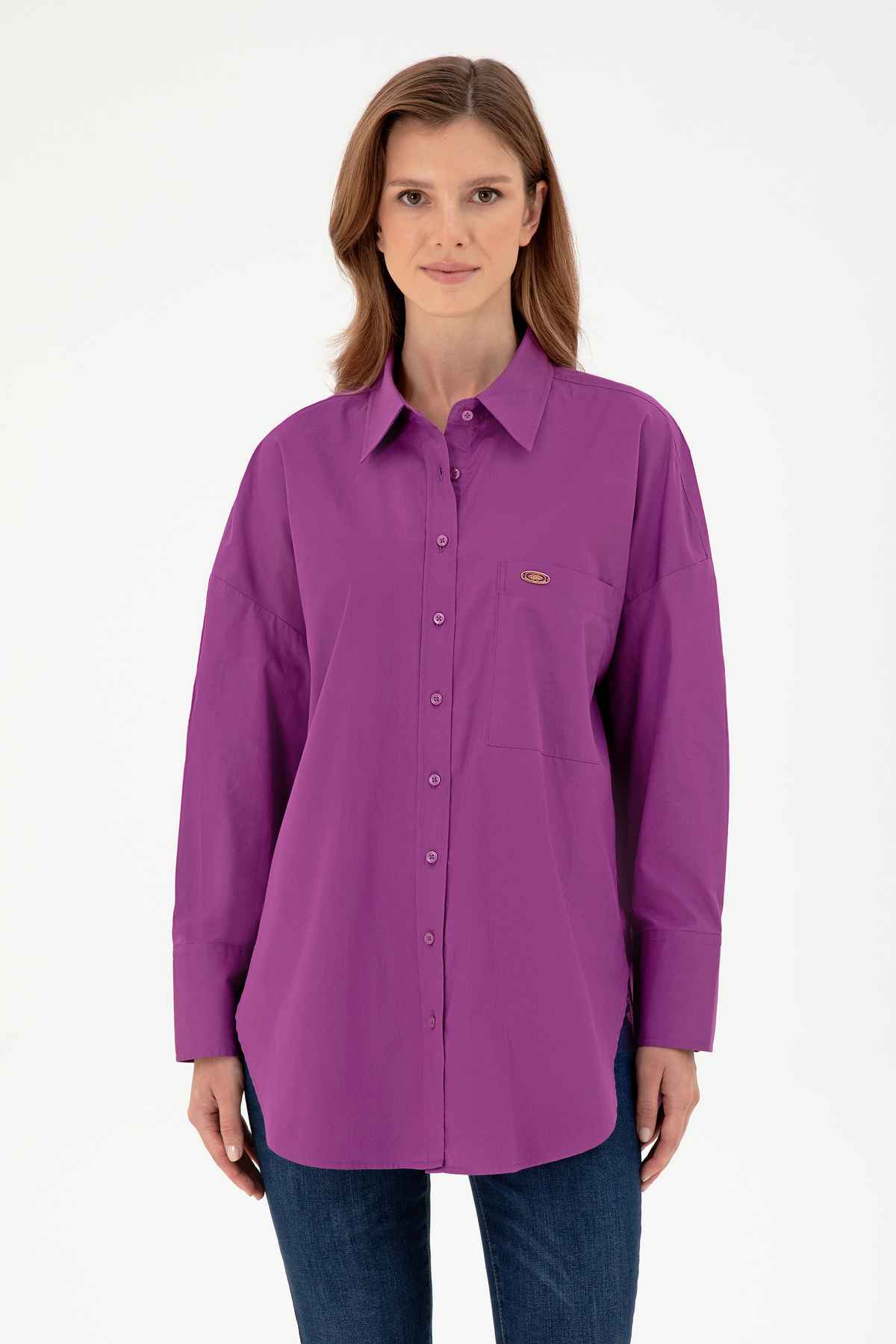 پیراهن آستین بلند سفید زنانه 50297115-VR013