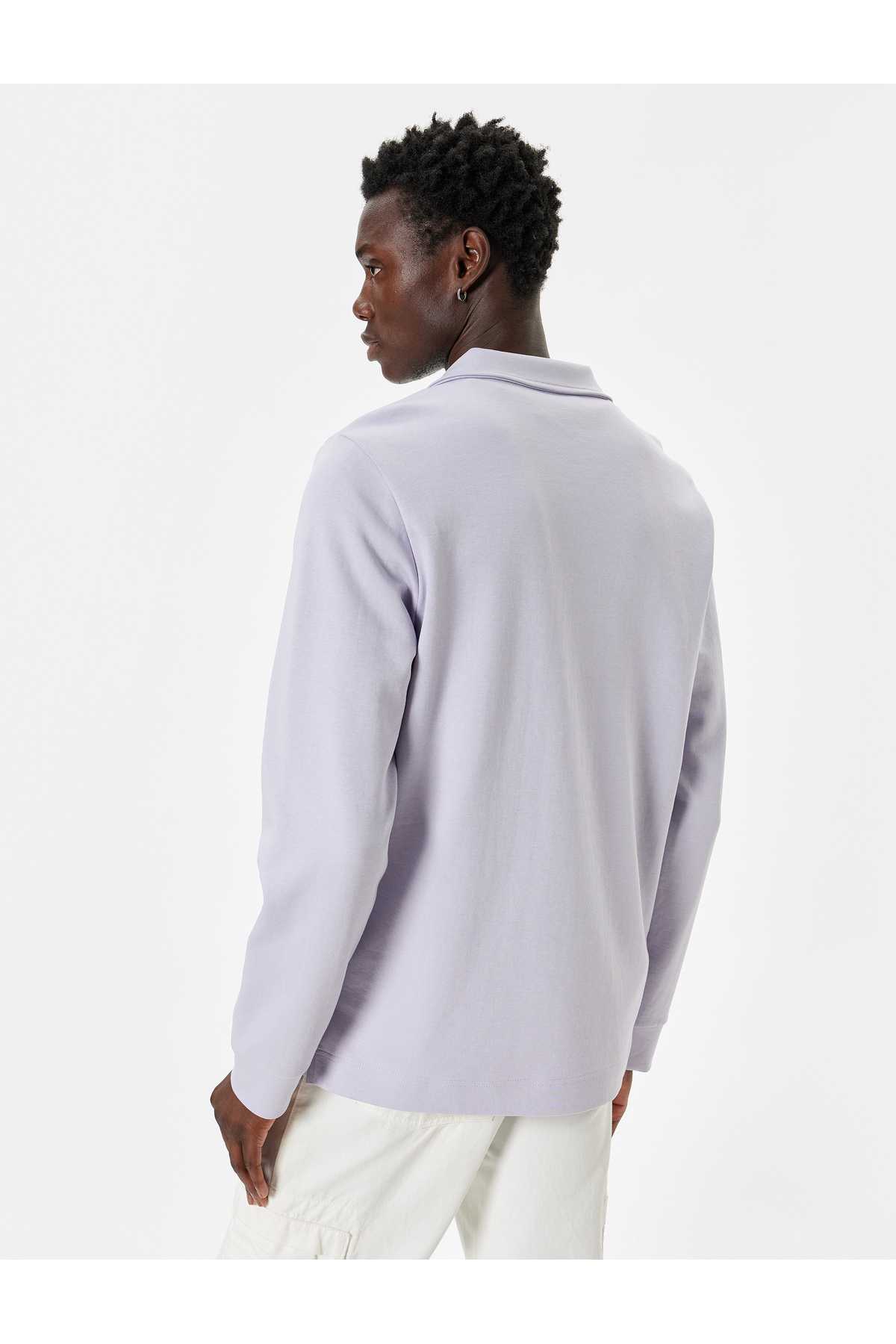 پلیور پایه آستین بلند زیپ دار نخی