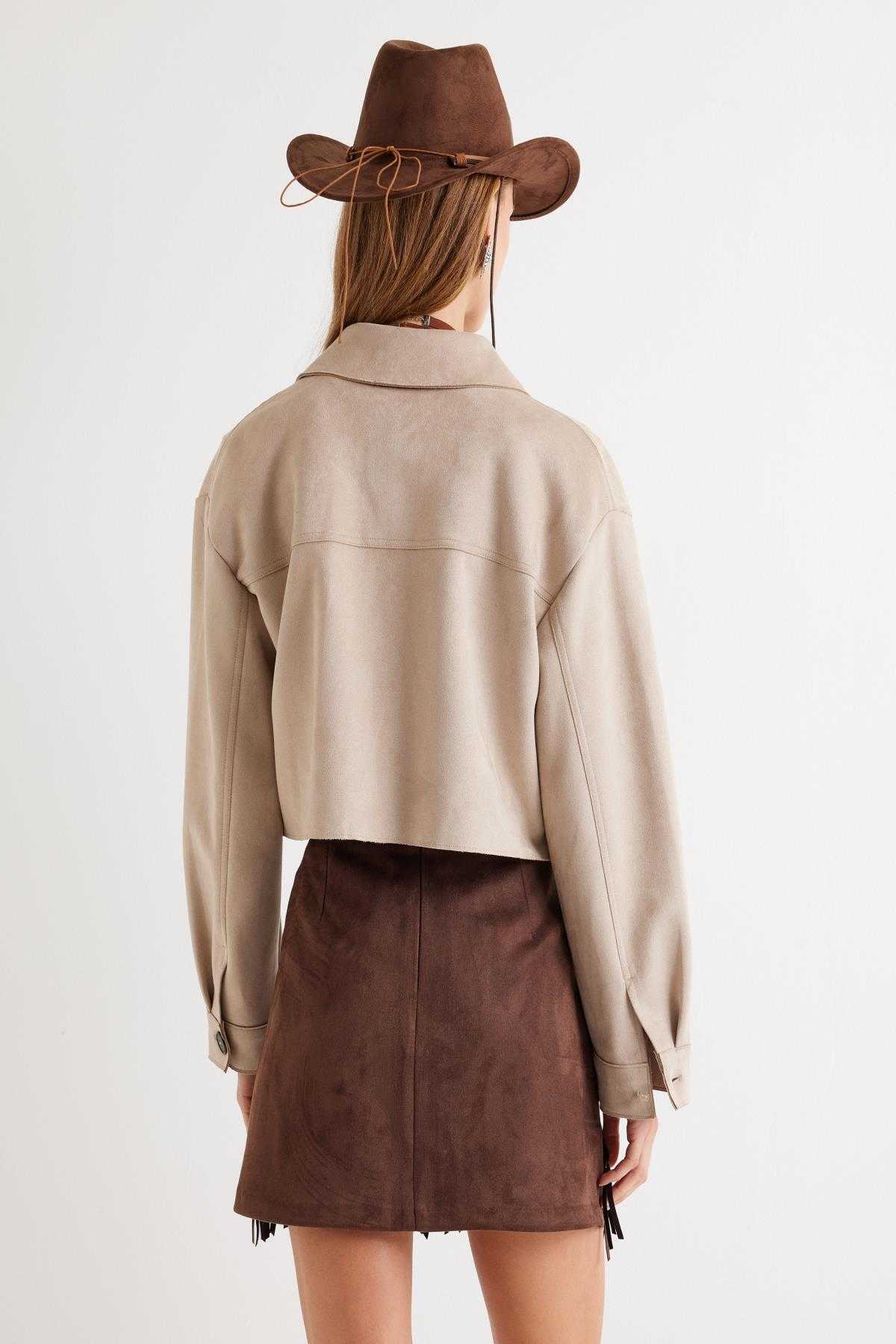 کت زنانه قهوه ای روشن