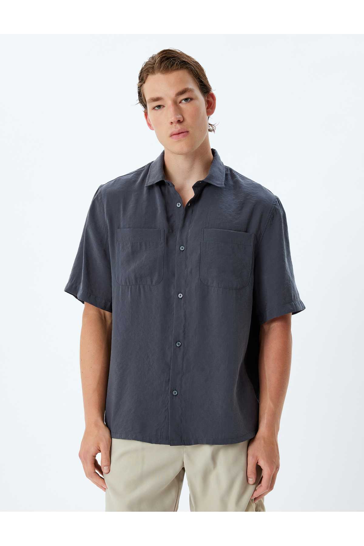 پیراهن پایه آستین کوتاه جیبی