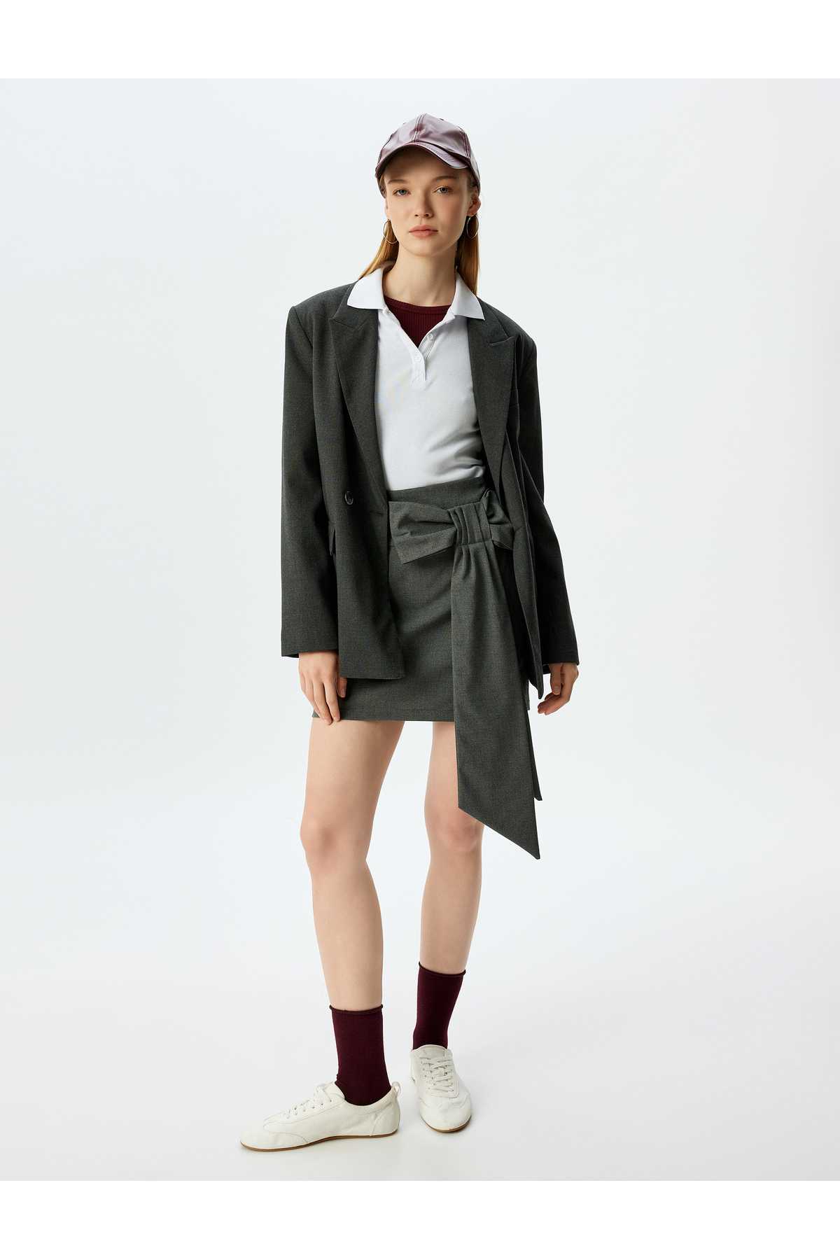 دامن A-Line با جزئیات پاپیون کوچک