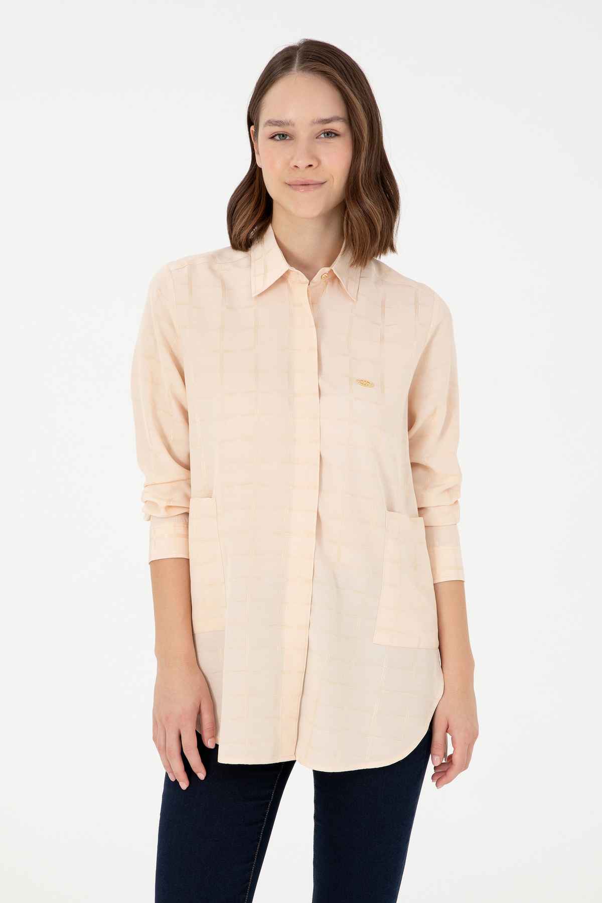 پیراهن آستین بلند زنانه شتری 50289890-VR015