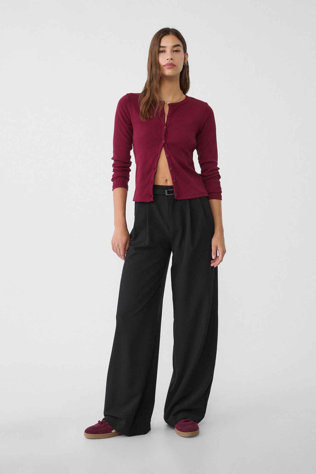 شلوار گشاد با جزئیات سگک هوشمند