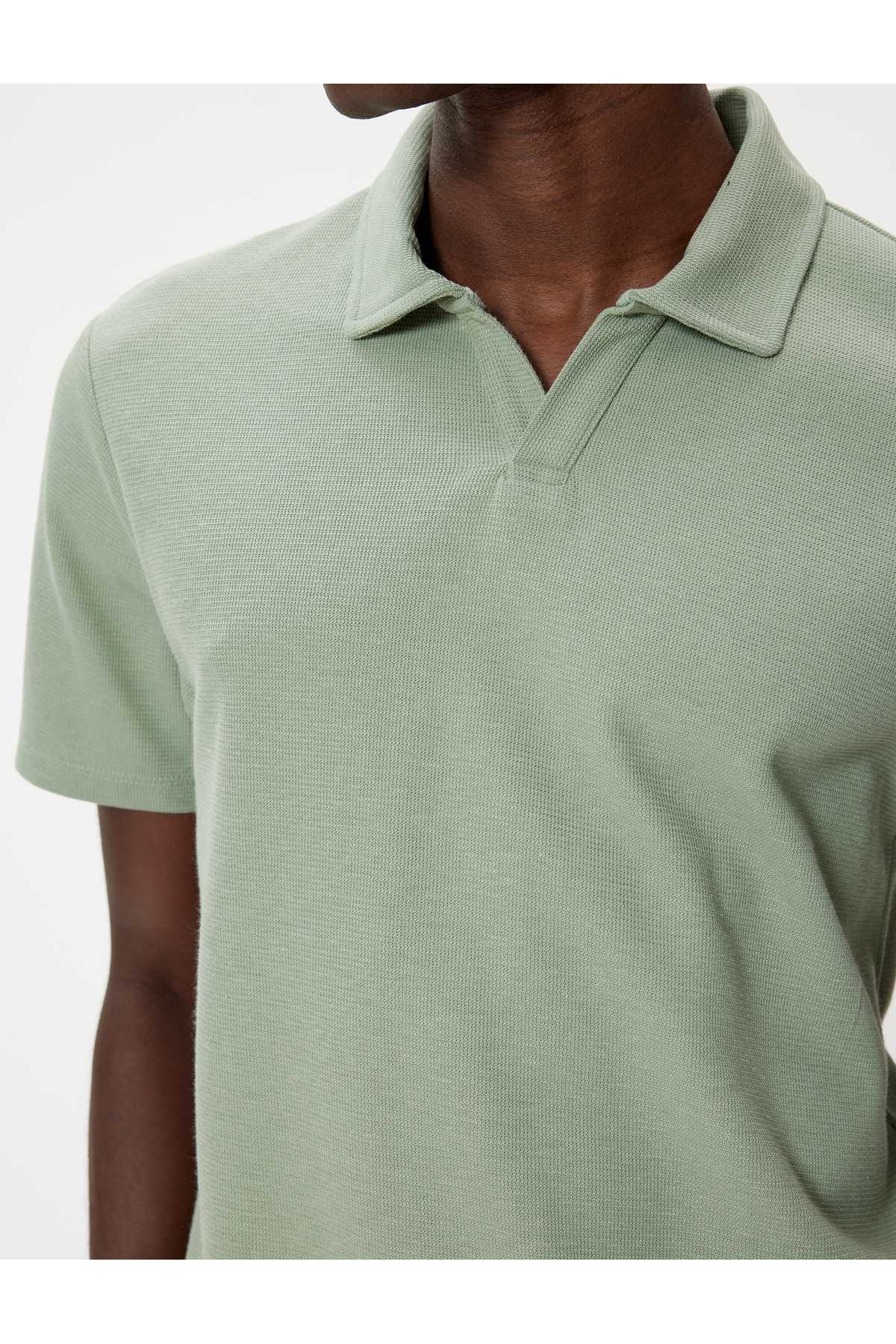 تیشرت یقه پولو اسلیم مناسب آستین کوتاه پنبه ای