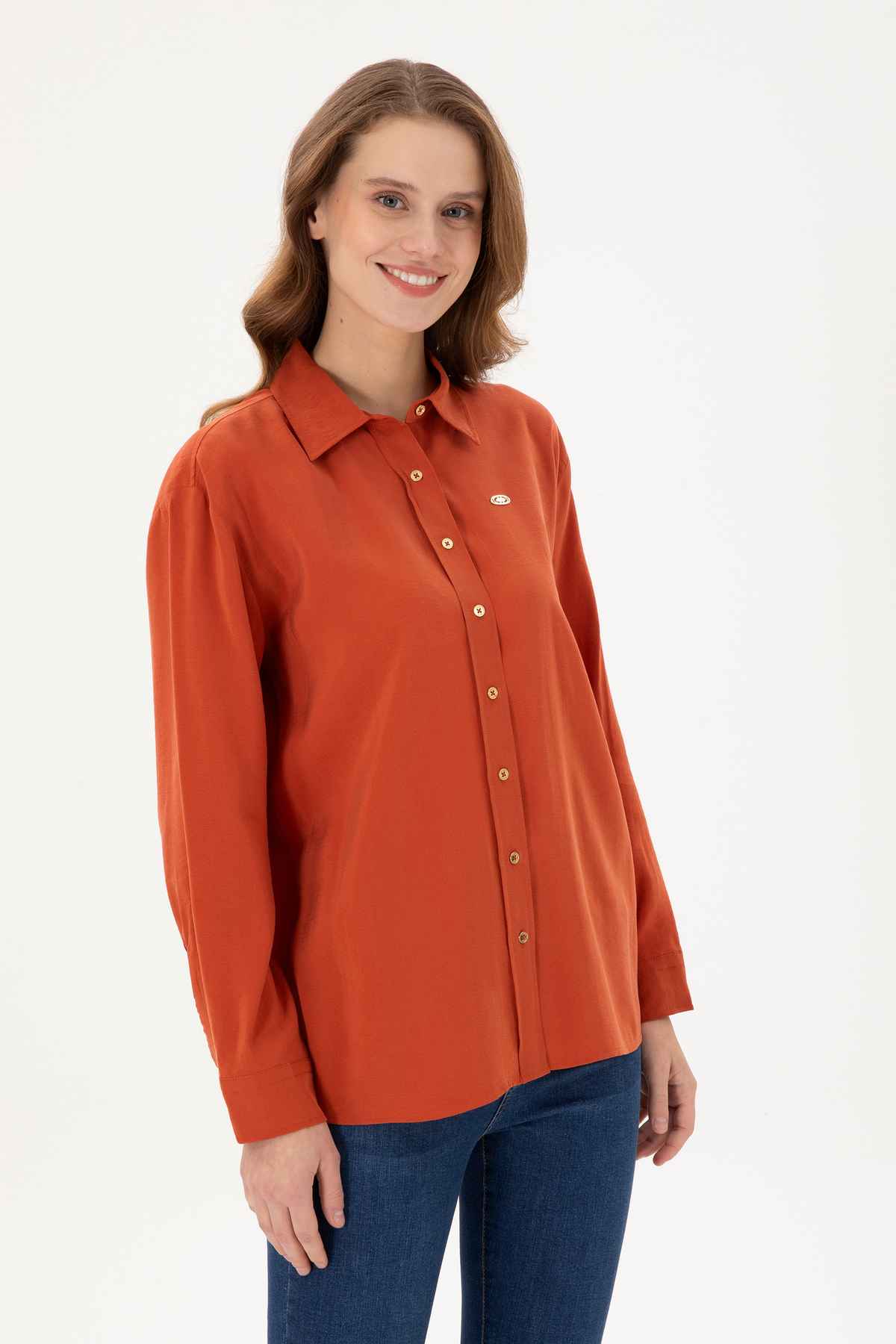 پیراهن آستین بلند بنفش زن 50289849-VR038