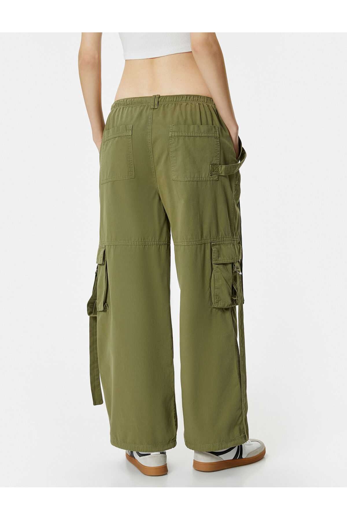 شلوار باری راست کمربند الاستیک کمربند نخی