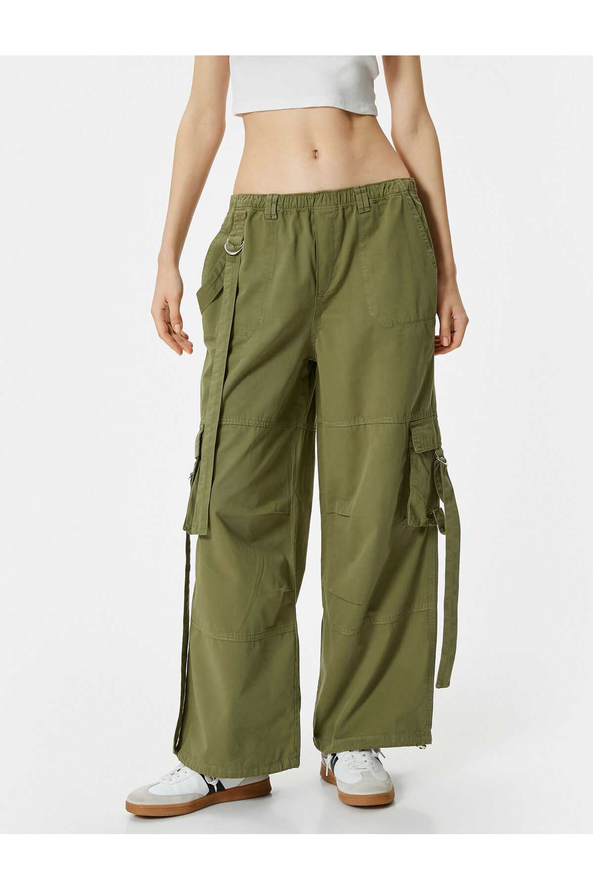 شلوار باری راست کمربند الاستیک کمربند نخی