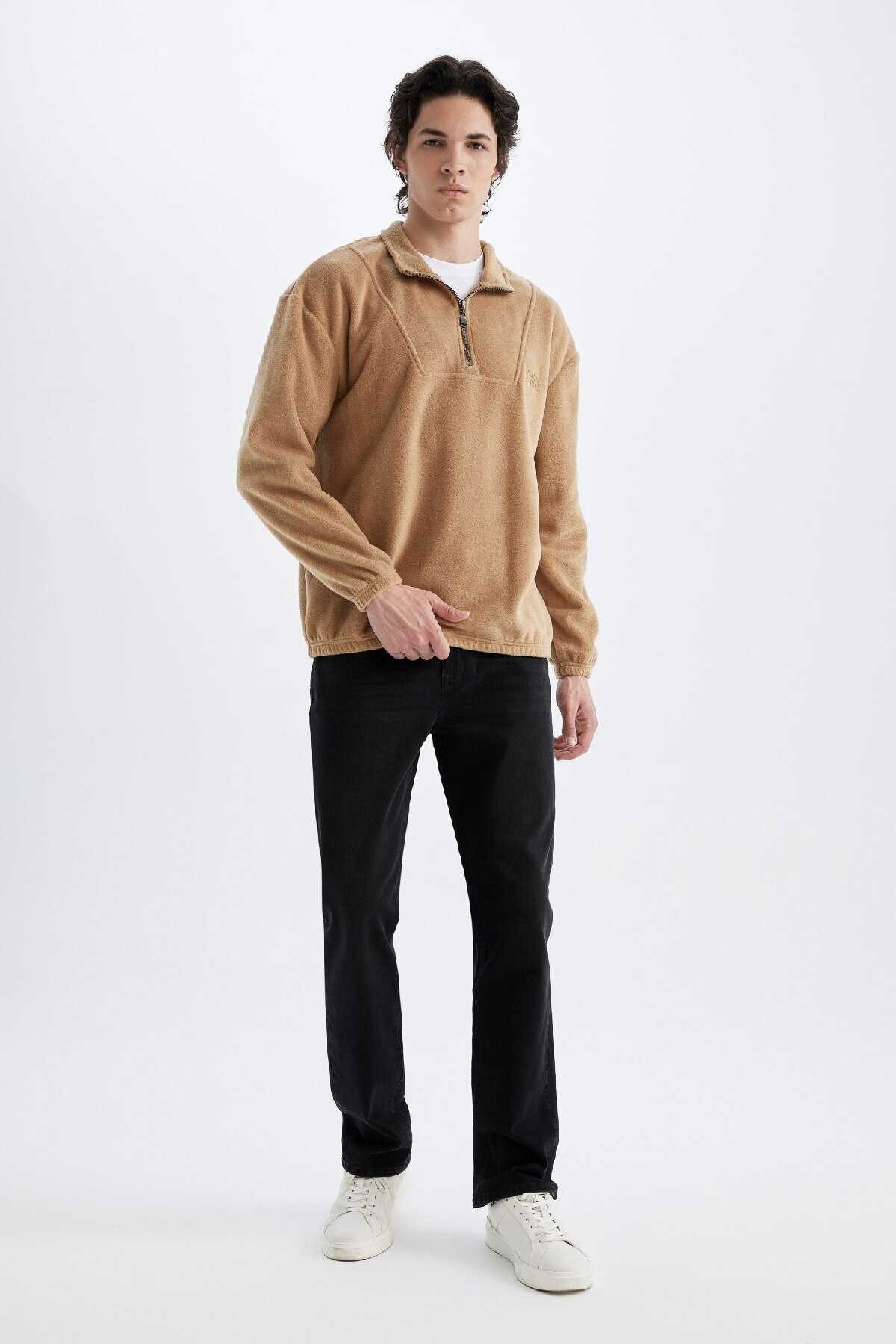 پیراهن پشمی چاپ شده با یقه معمولی راحت