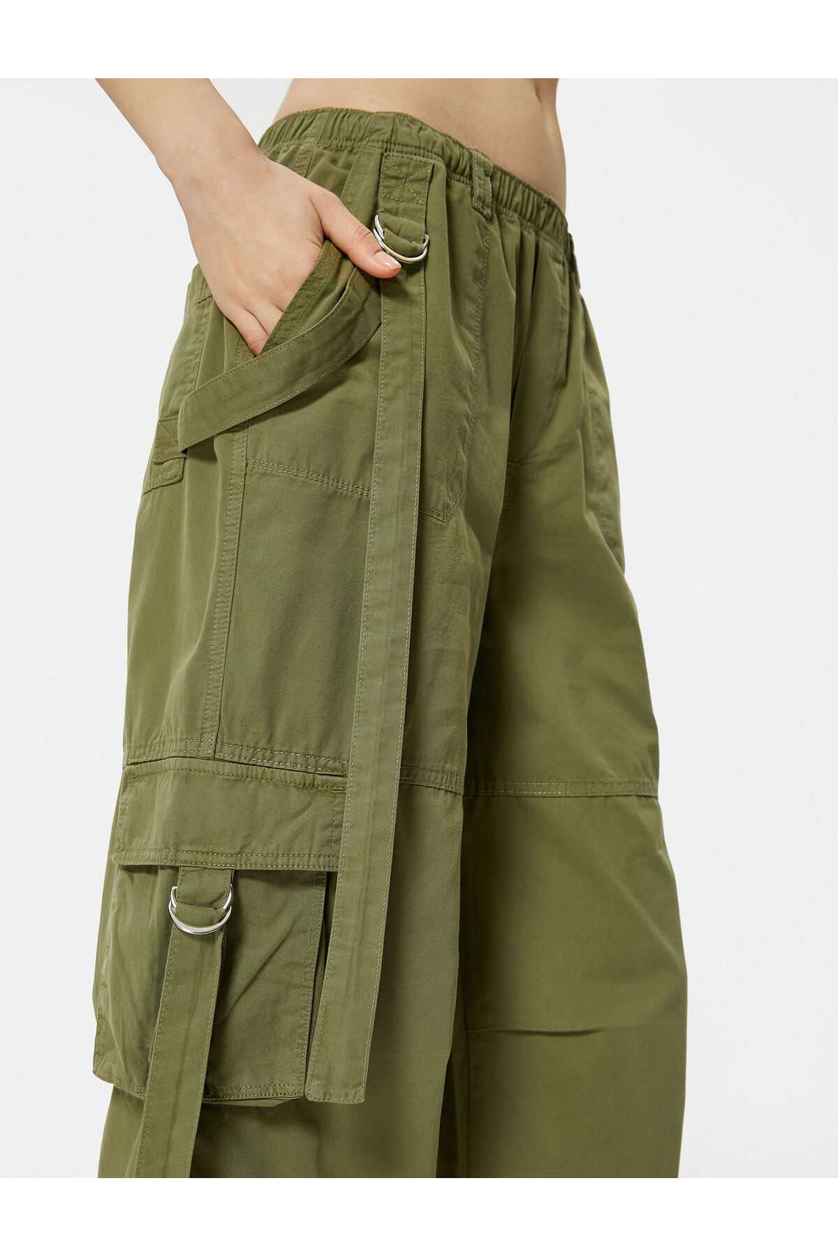 شلوار باری راست کمربند الاستیک کمربند نخی