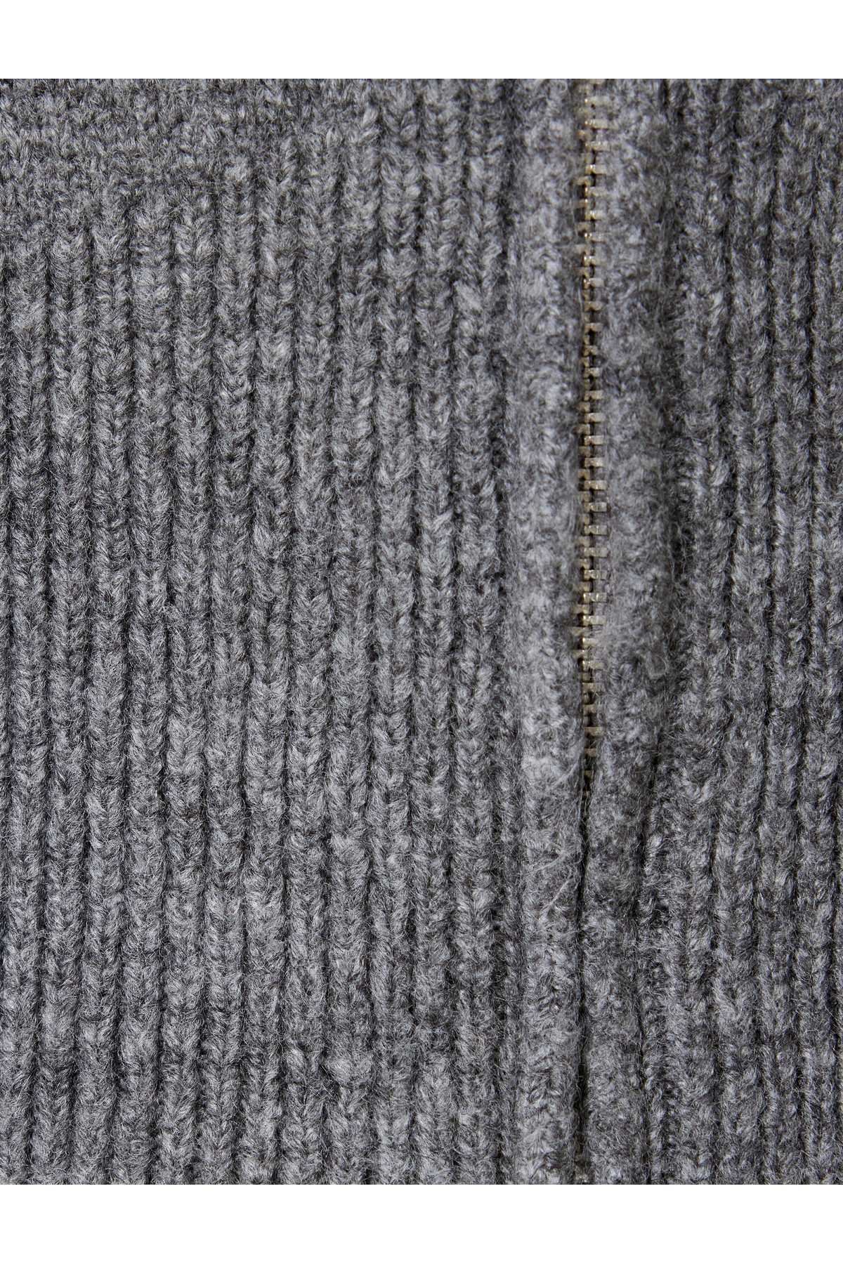 زیپ پلیور یقه خدمه آستین بلند با بافت نرم